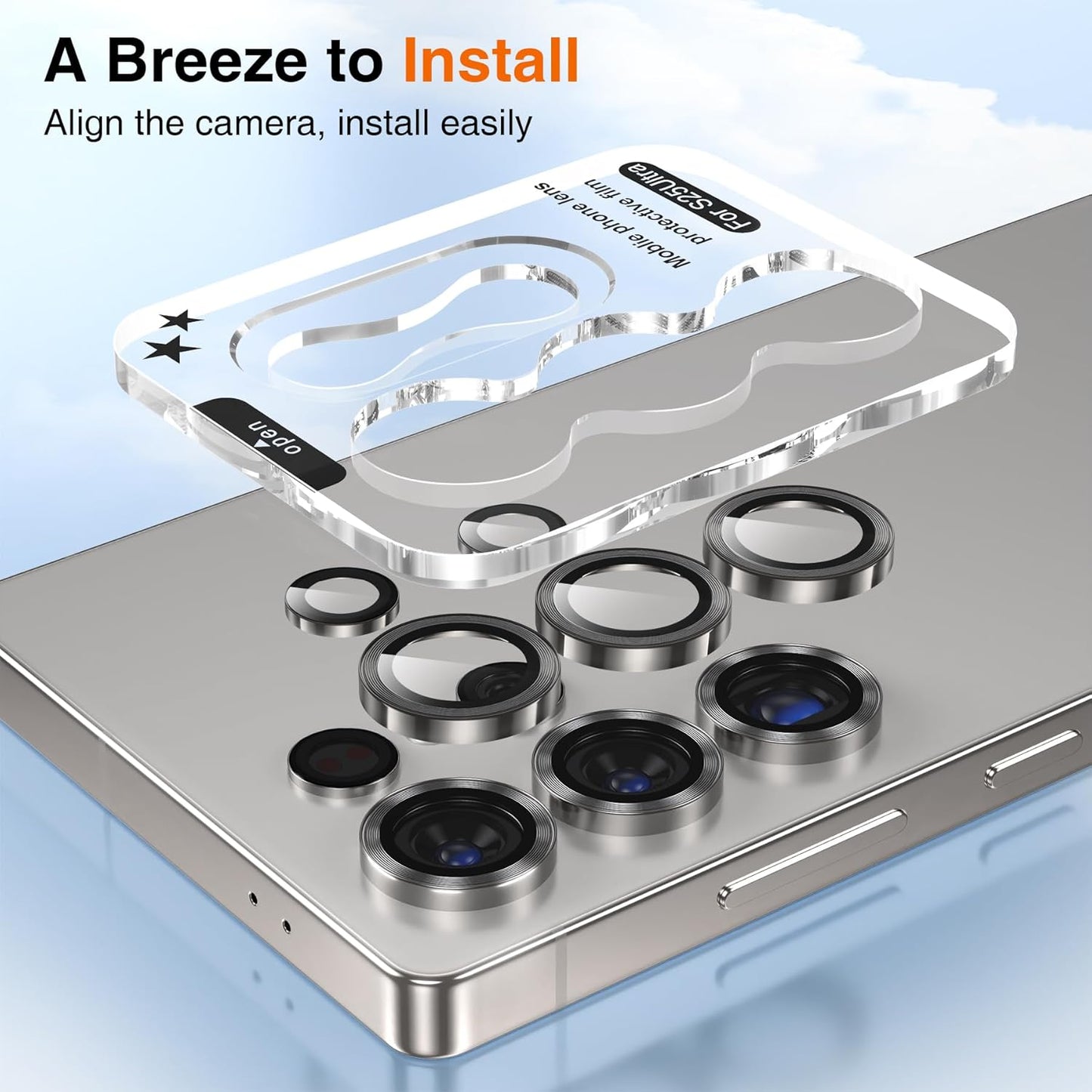 YWXTW [2025 Original Like for Samsung Galaxy S25 Ultra Camera Lens Protector, [Ultra-Thin & 6X Stronger] S25 Ultra Camera Lens Cover, 9H Tempered Glass Upgraded Metal Edging(Titanium Gray)