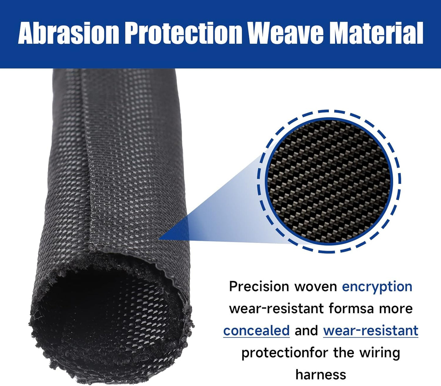 Wire Split Loom Wrap Cable Management Sleeves Automotive Black Woven Mesh Protector Tubing (5/16" - 28 Feet)