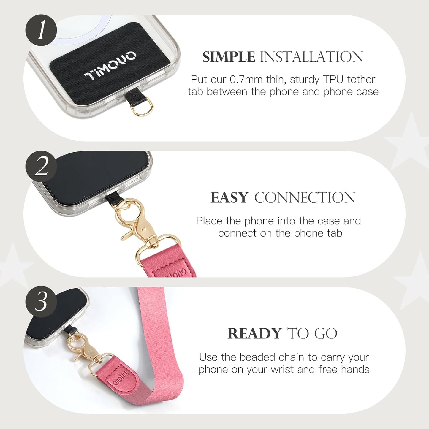 TiMOVO Phone Lanyard Crossbody Wrist Strap, Adjustable Anti-Theft Strap for Smartphone Case