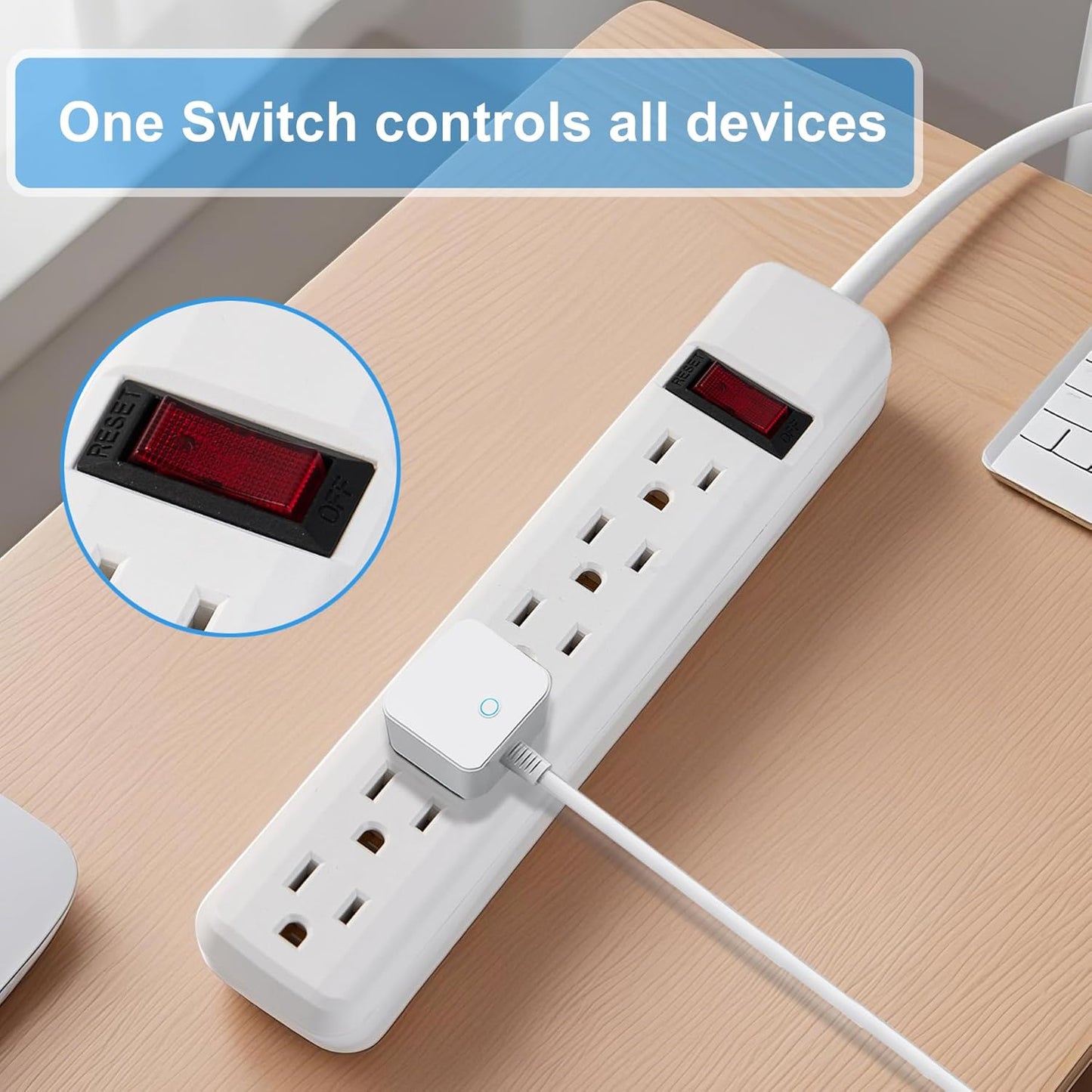 6-Outlet Surge Protector 2pk – 250 Joules, 2ft Cord, 15A/125V, 1875W Max – Right Angle Plug, Black – Home, Office, & Electronics Protection