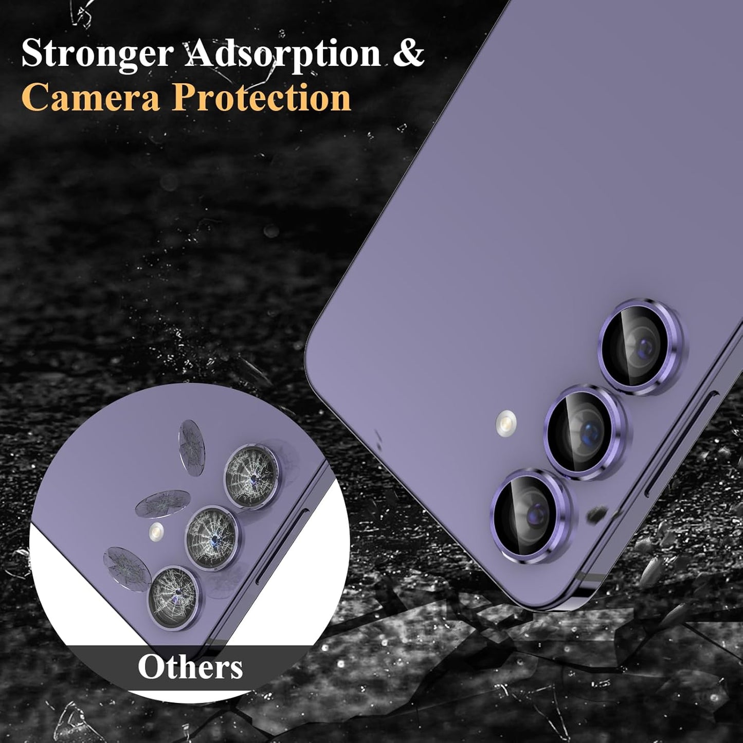 YWXTW Camera Lens Protector for Samsung Galaxy S24 Plus Accessories, 9H Tempered Glass Metal Individual Ring Camera Cover Screen Protector for S24 Plus, Case Friendly, Anti Scratch (Cobalt Violet)