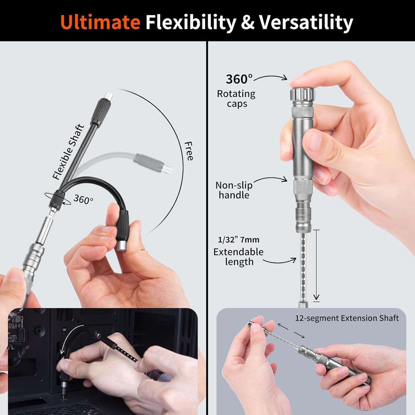 XOOL 132 in 1 Precision Screwdriver Set with Magnetic Driver Kit Professional Electronics Repair Tool Kit for Computer, PC, Mac-Book, Laptop, Tablet, iPhone, Xbox, Game Console