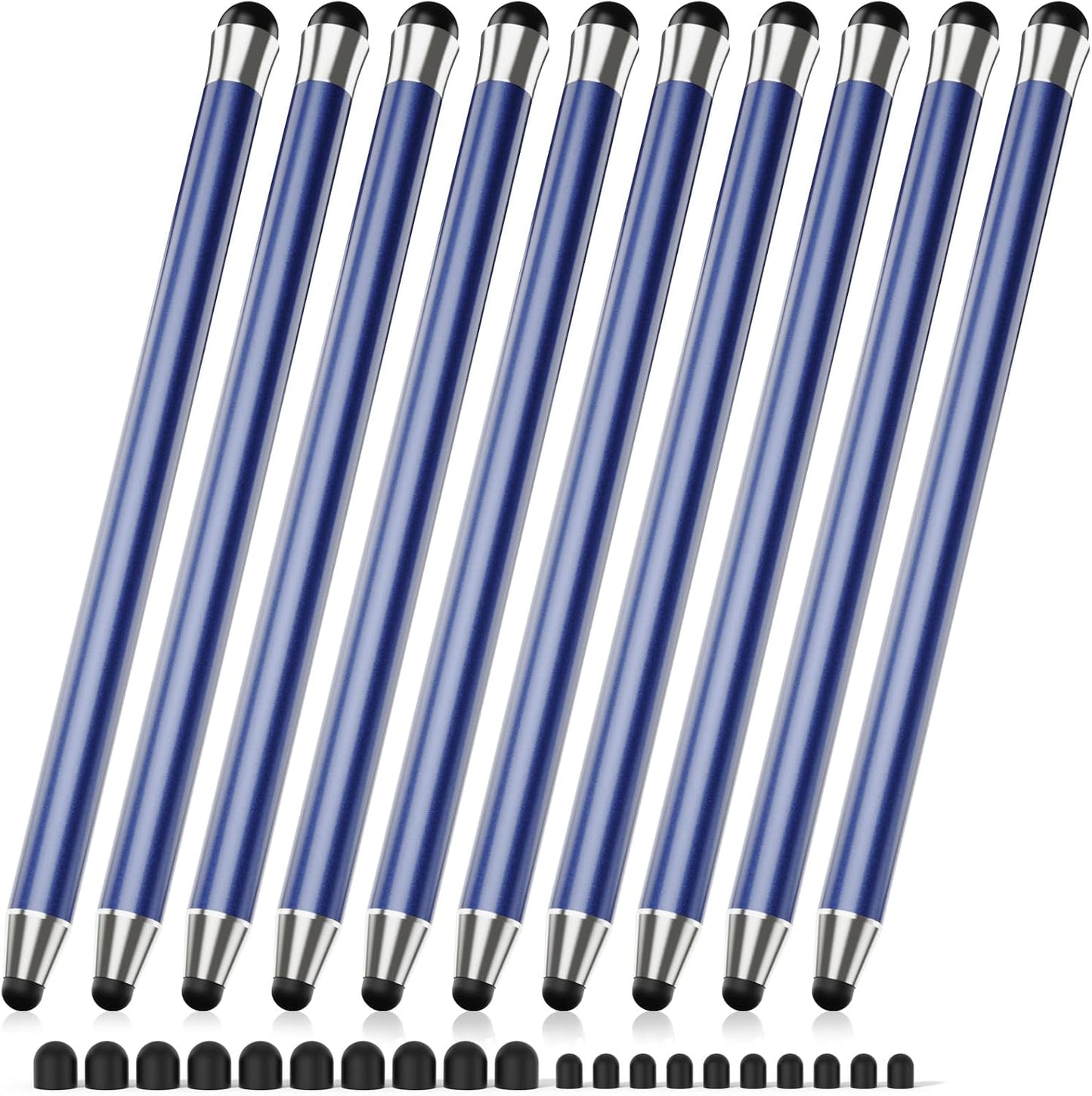 Stylus Pen for Touchscreen 10Pcs, 2-in-1 High Sensitivity & Precision Stylists pens, Stylus Pen for iPad/iPhone/Samsung/Android Tablets and Universal Capacitive Touch Screen (Blue)
