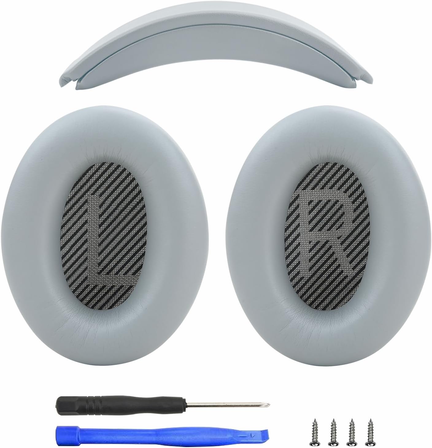 Headband and Earpads Compatible with Bose QuietComfort QC35 QC45 Headphones Waterproof and Sweat-Resistant (Light Gray)