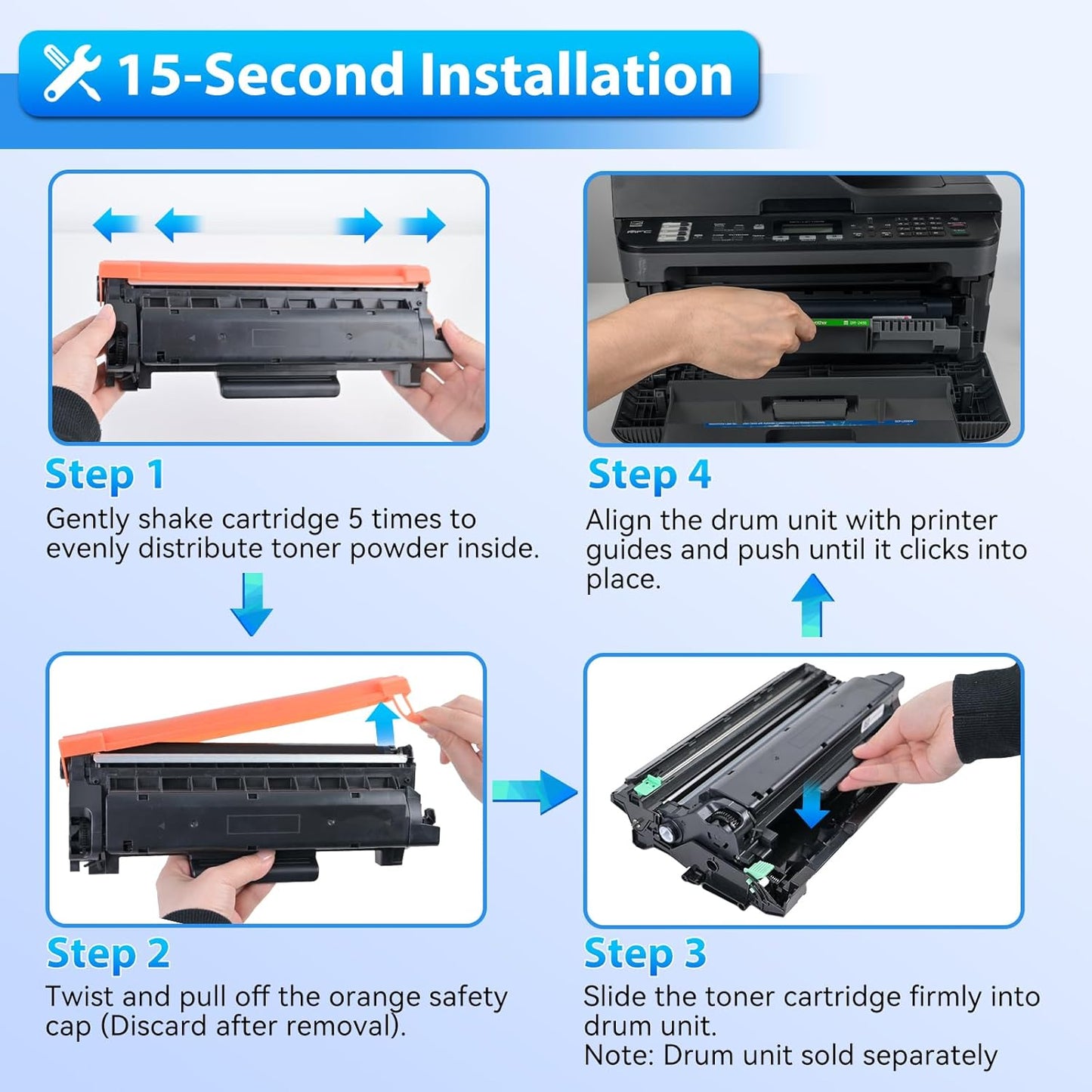ZIPRINT TN760 Toner Cartridges Compatible Replacement for Brother TN760 TN-730 TN730 for MFC-L2710DW MFC-L2750DW DCP-L2550DW HL-L2350DW HL-L2395DW HL-L2370DW (Black, 4 Pack)