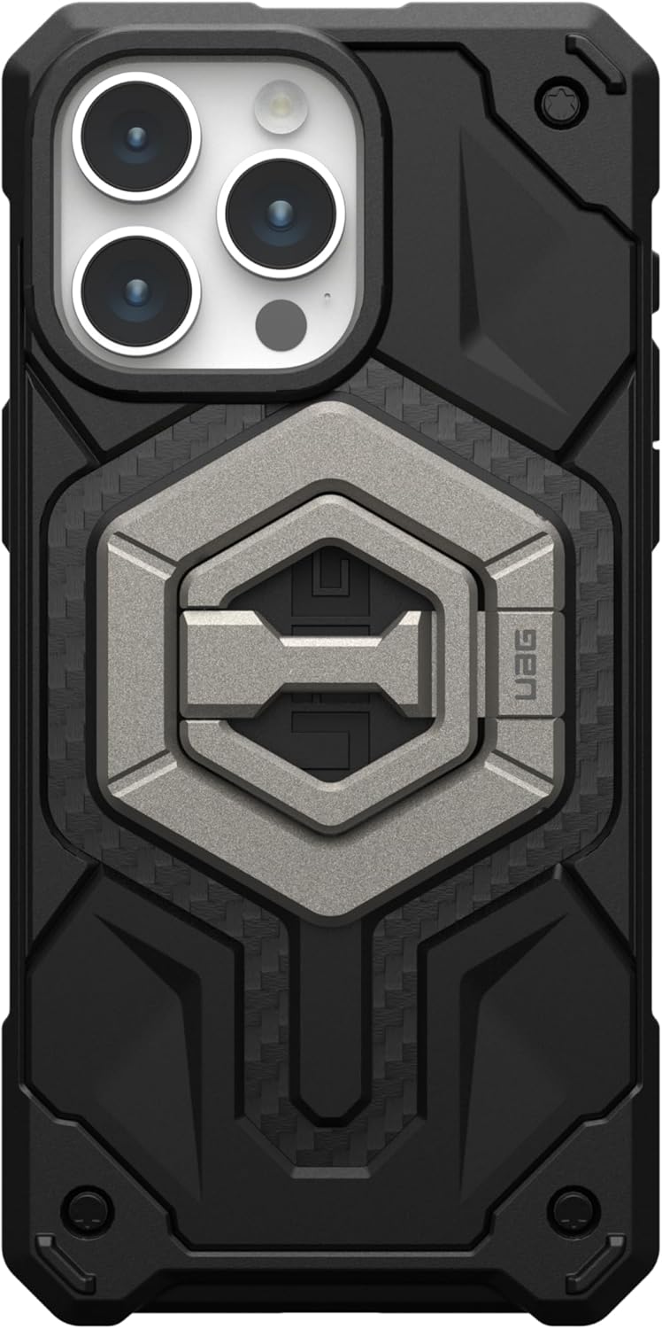URBAN ARMOR GEAR UAG Magnetic Phone Ring Stand Compatible with MagSafe Magnet, Removable Metal Finger Ring Grip & 360 Rotation Adjustable Kickstand for iPhone 16/15, Galaxy S25, S24, Titanium