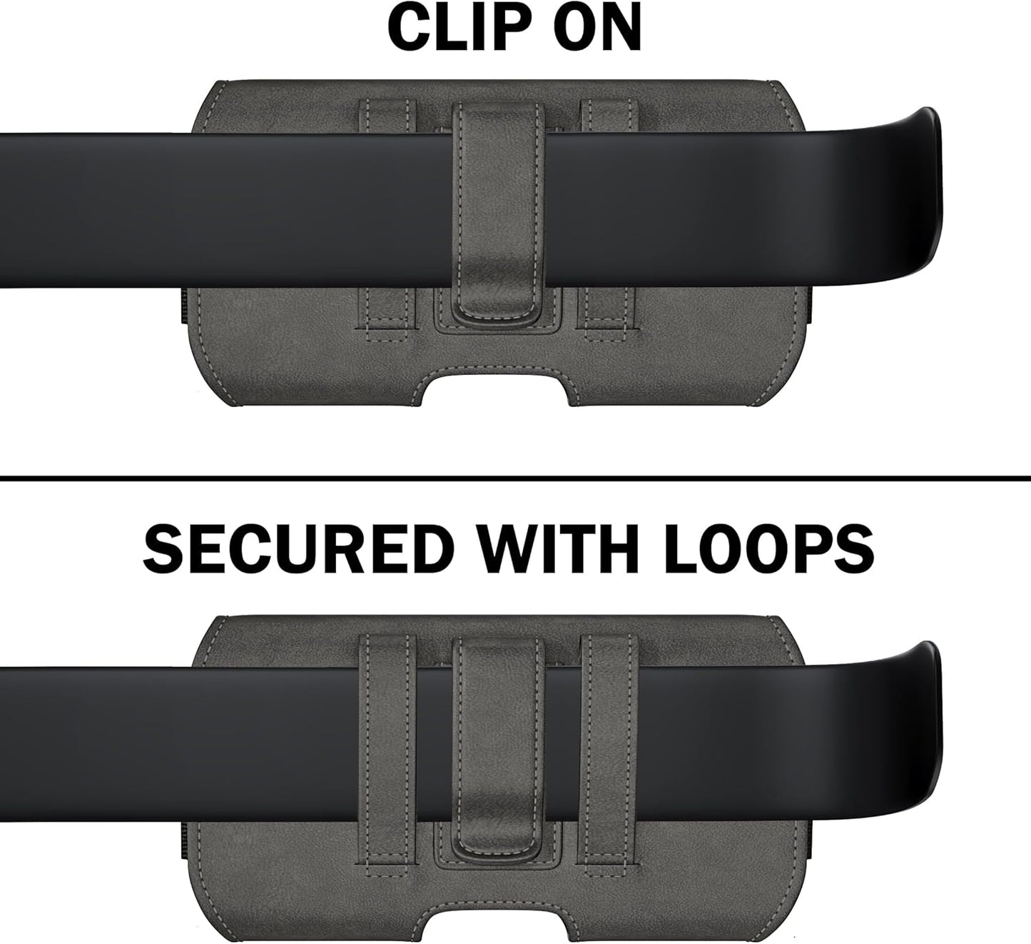 DeBin Case for Galaxy S25 S24 5G S23, S22, S21, S20, S10, S9, A10e, A01, Note 10, Cell Phone Belt Holster Clip Pouch Holder Cover (Fits Samsung with Case on) Pewter