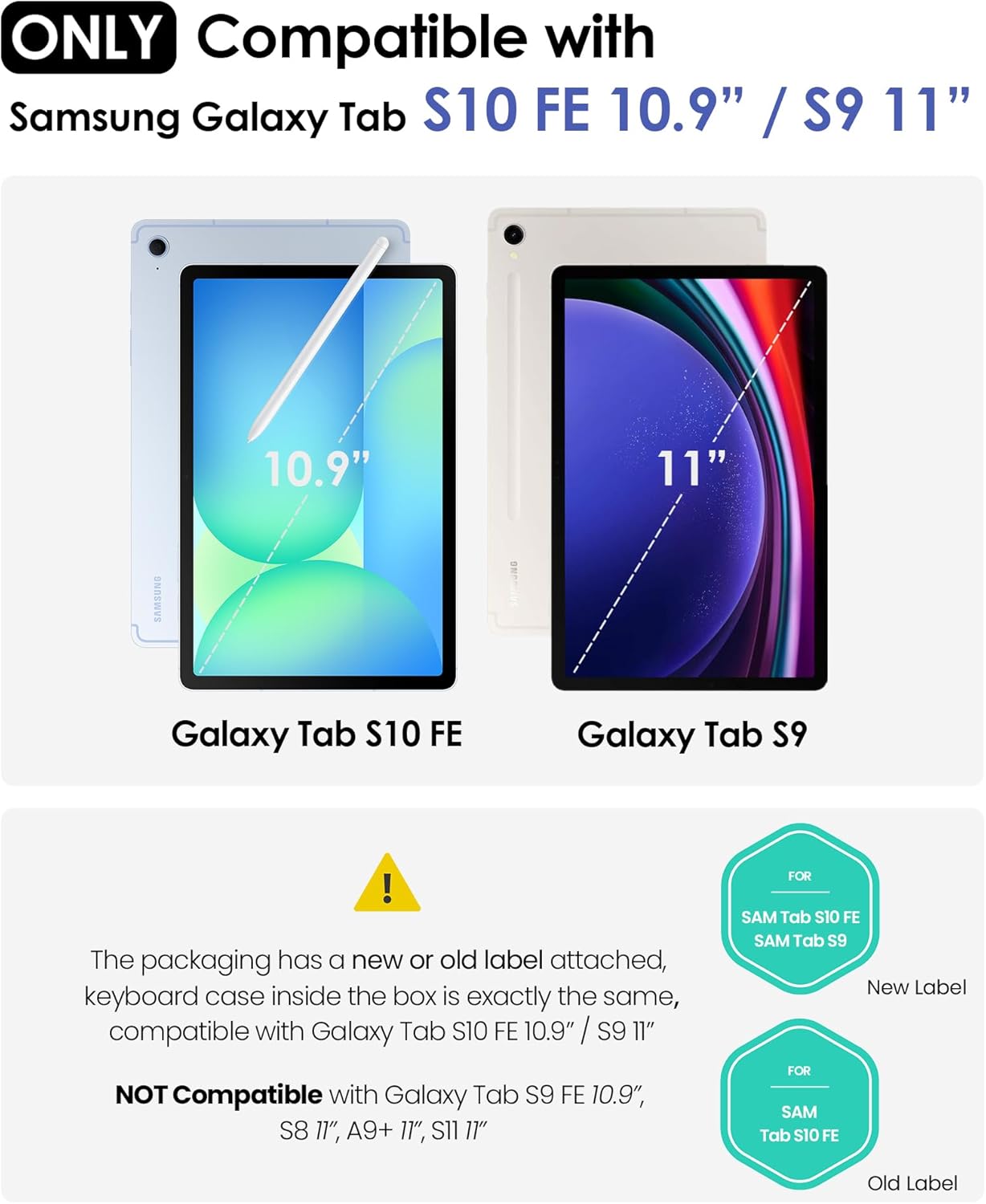 Nillkin for Samsung Galaxy Tab S10 FE 10.9” / S9 11" Case with Detachable Keyboard, 7-Color Backlit, Trackpad, S Pen Holder, Rugged Keyboard Case with Camera Cover for Samsung Tablet S10 FE 5G