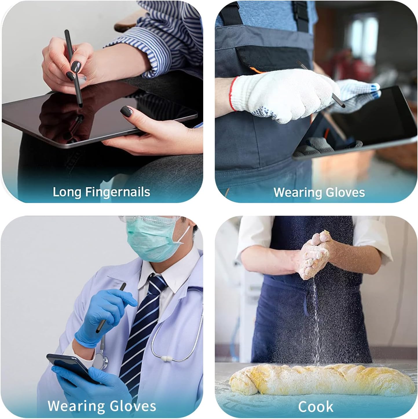 Stylus Pens with Pen Slot for Touch Screens, High Precision Capacitive Universal Stylus for iPad iPhone Tablets Samsung Galaxy All Touch Screen Devices (Silver-Long)