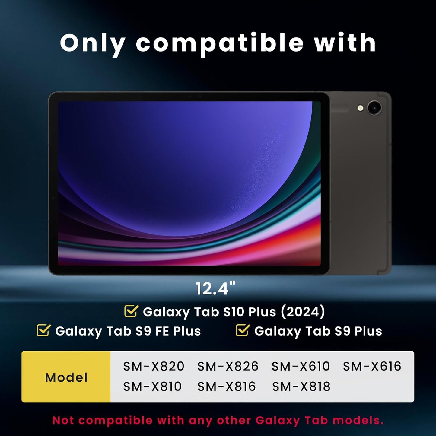 BELLEMOND Tempered Glass Screen Protector for Galaxy Tab S10+ / S9+ / S8+ / S7+ / S9 FE+ / S7 FE (12.4”) | Blue Light Cut | EZ Guide Kit for Flawless Install | 10H | 1 Pack | Designed in Japan