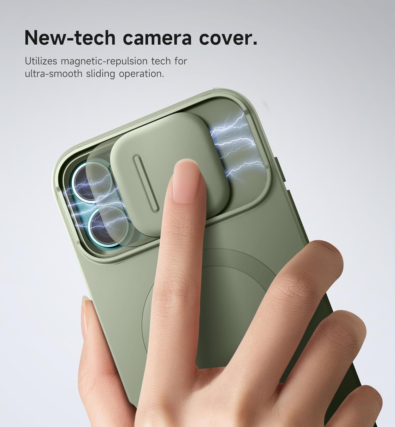 SURITCH for iPhone 16 Plus Case with Magnetic Camera Slide Cover and Adjustable Kickstand, Compatible with MagSafe, Shockproof Bumper Case Slim Protective Cover for iPhone 16 Plus 6.7 Inch, Green