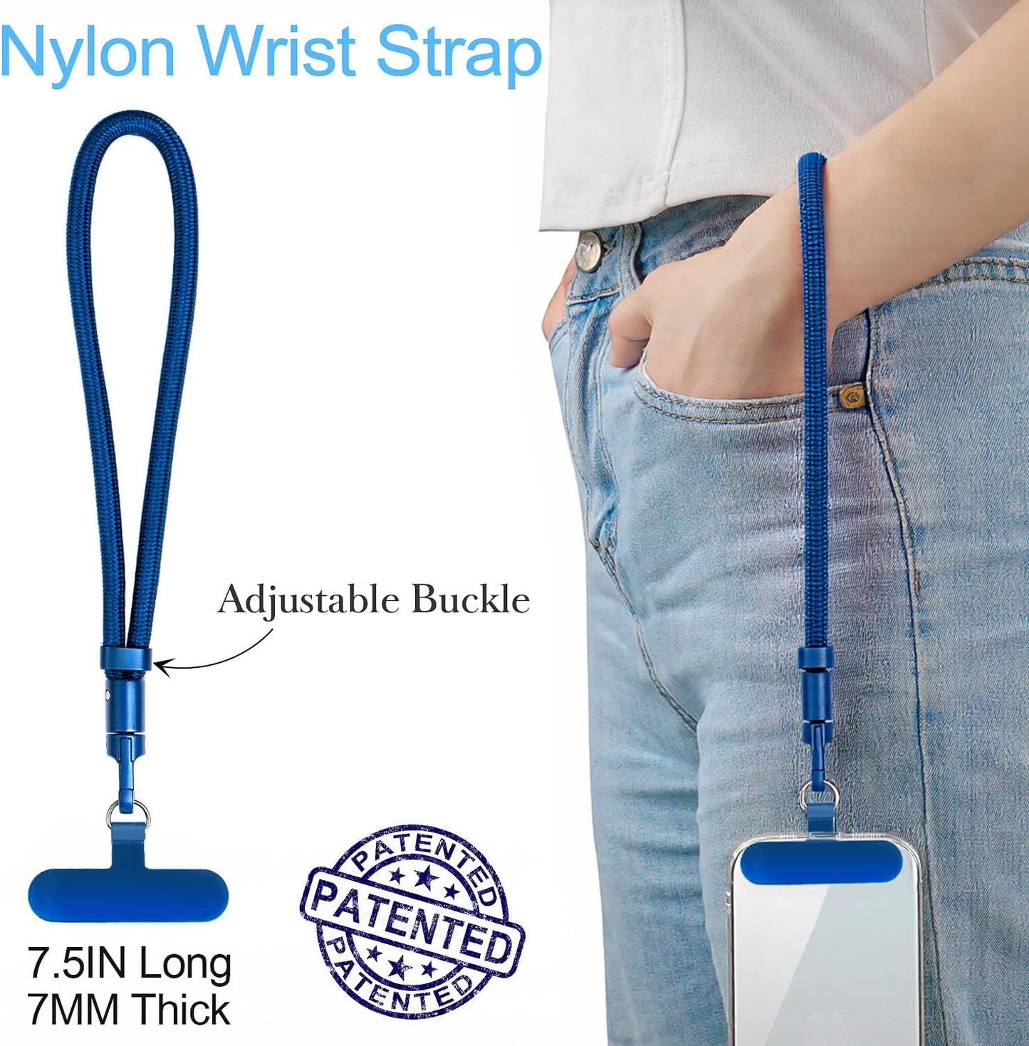 Clip and Go Phone Crossbody Strap with Wallet, 2 Pcs-Crossbody Lanyard & Wrist Holder for Cell Phones-2 Pads, Save Girls Phone Strap with Zipper Bag, Adjustable Neck Lanyard for Women (Flag Color)