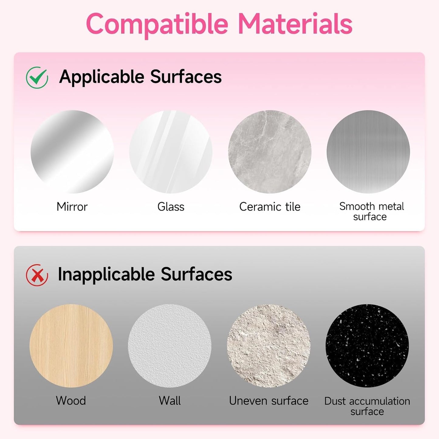 Silicone Suction Cup Phone Case Mount Double Sided, Phone Accessories Hands-Free Strong Grip Holder for Selfies and Videos, Silicon Phone Stand for iPhone and Android Light Pink