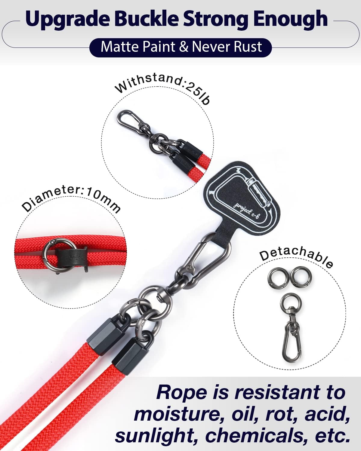 project-cb Cell Phone Lanyard ×1, Tether Tab ×2, Universal Adjustable Phone Strap, Crossbody, Neck Phone Lanyard, Rope Strap