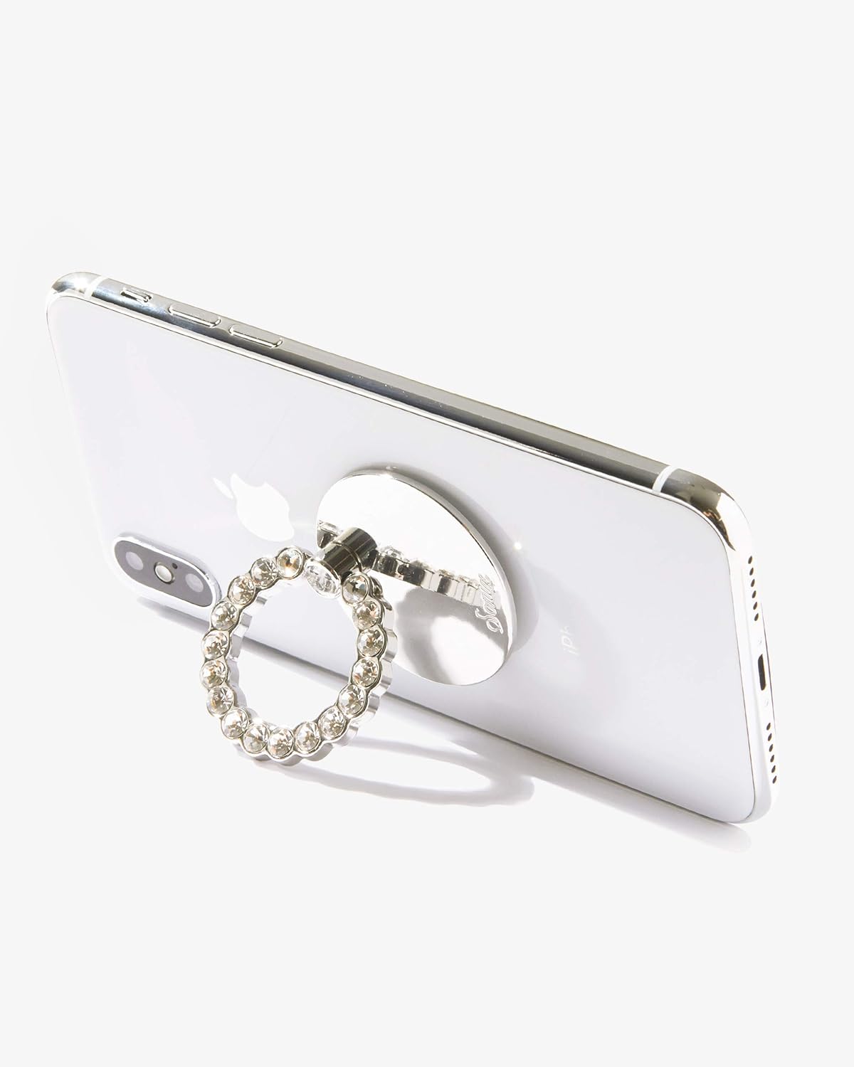 Sonix Embellished Crystal Rhinestone Phone Ring (Silver, Clear)