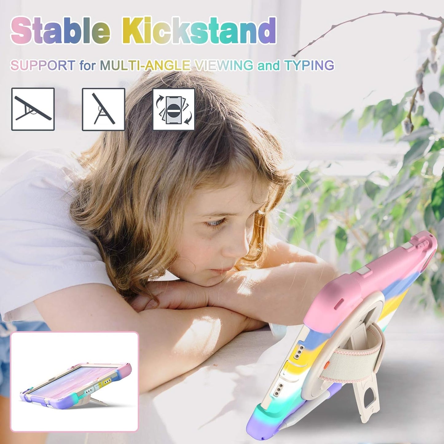 BRAECN iPad mini 5 Case,iPad mini 4 Case, Heavy Duty Shockproof Protective Rugged Case with Pencil Holder,Hand Strap,Kickstand, Shoulder Strap for iPad mini 5th/4th Generation 7.9 Inch for Kids