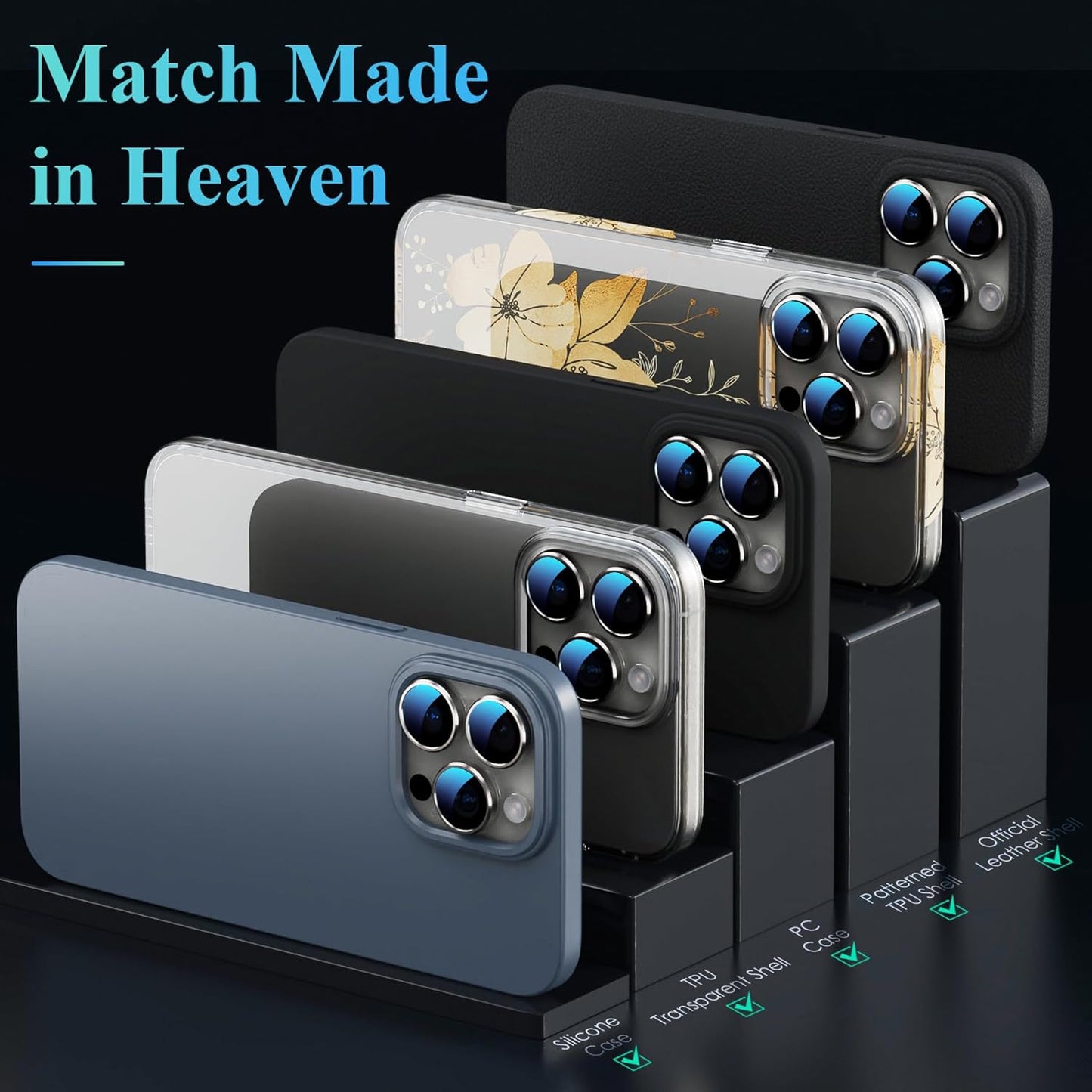 YWXTW Camera Lens Protector for iPhone 16 Pro/iPhone 16 Pro Max, [1 Step Installation Tray] Tempered Glass Screen Protector Metal Individual Camera Cover Accessories (Natural Titanium-2Pack)