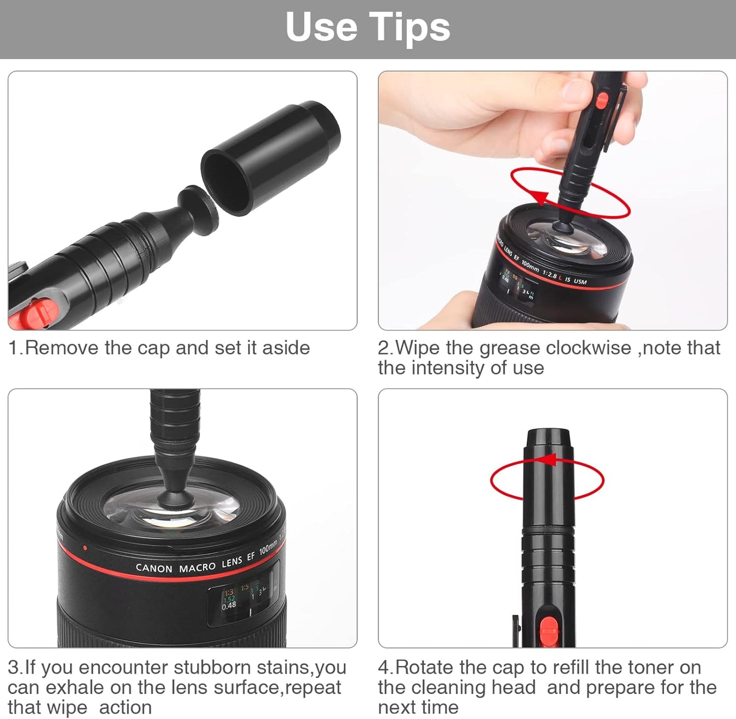 14-in-1 Camera Lens Cleaning Kit - Mirrorless & DSLR Sensor Cleaning Kit for Canon, Sony, Nikon Including Lens Blower, Detergent, Swabs, Cloth, Pen, Brush