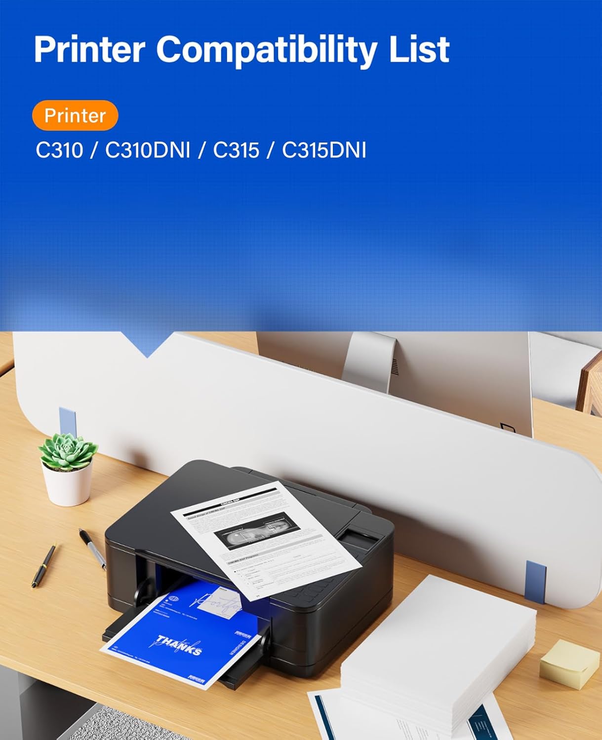 C310 C315 Toner Cartridge Set 4-Pack with chip High-Yield 006R04356 006R04357 006R04358 006R04359 Replacement for Xerox C310 C310DNI Versalink C315 C315DNI Color Printer Ink Black Cyan Magenta Yellow