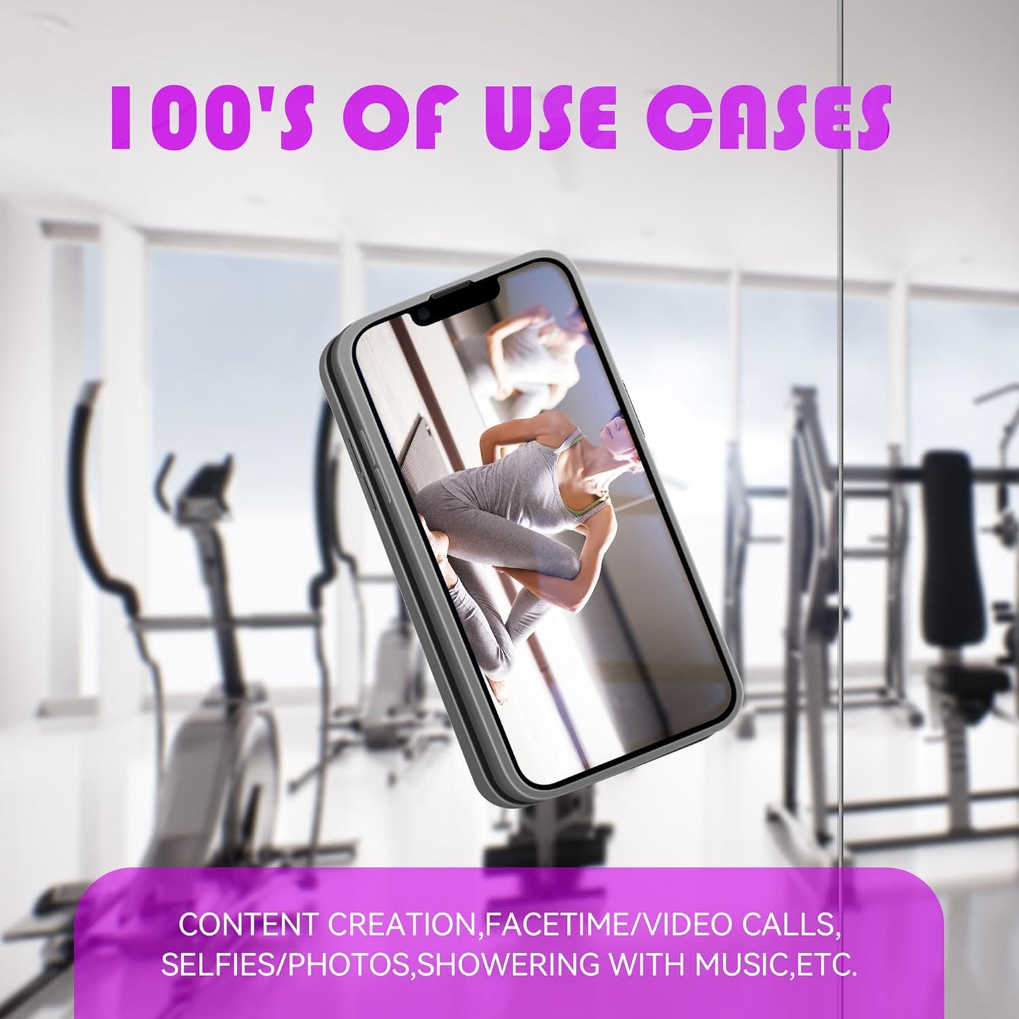 Silicone Phone Sticky Grip, Suction Phone Case Mount for iPhone and Android, Hands-Free Sticky Cell Phone Grip, Mobile Fidget Mirror Holder for Selfies and Videos