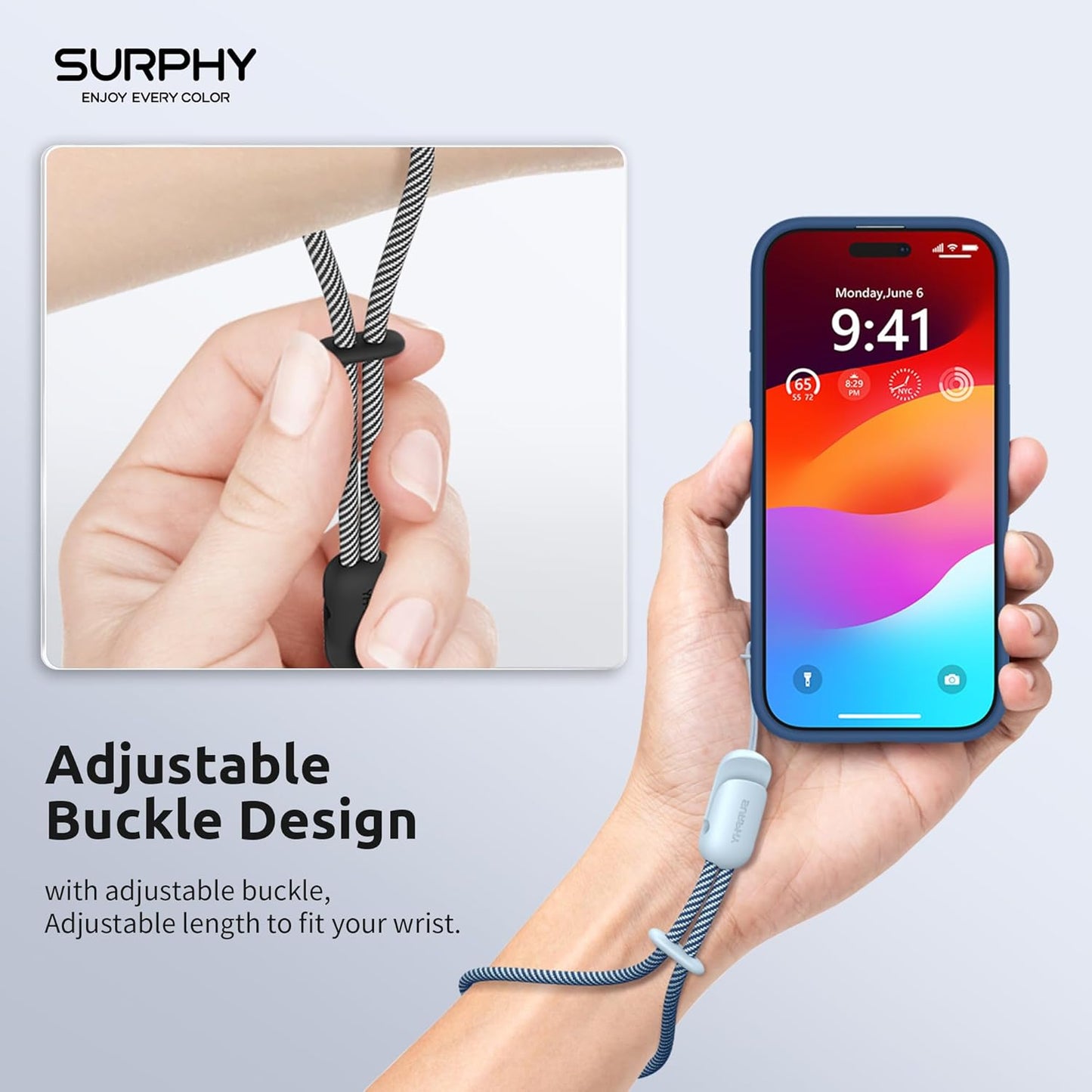 SURPHY 3 Pack Phone Wrist Strap with CellPhone Tether Tab, Cellphone Lanyard, Phone Strap with 2-Color Braided, Wrist Lanyard