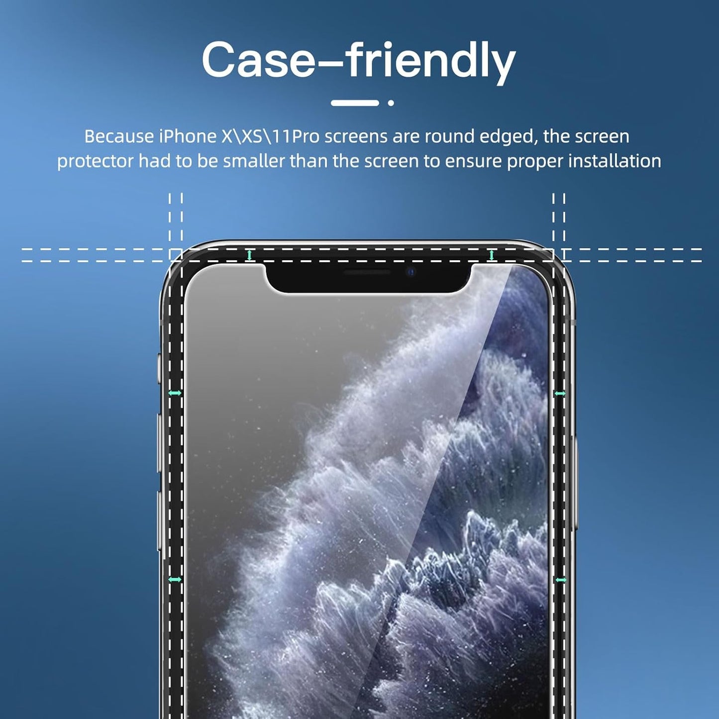 NEW'C 3 Pack Privacy for iPhone 11 Pro, iPhone X, iPhone XS Screen Protector (5.8"), Enhanced 28-Degree Privacy Angle, Ultra Durable 9H Hardness, Bubble-Free