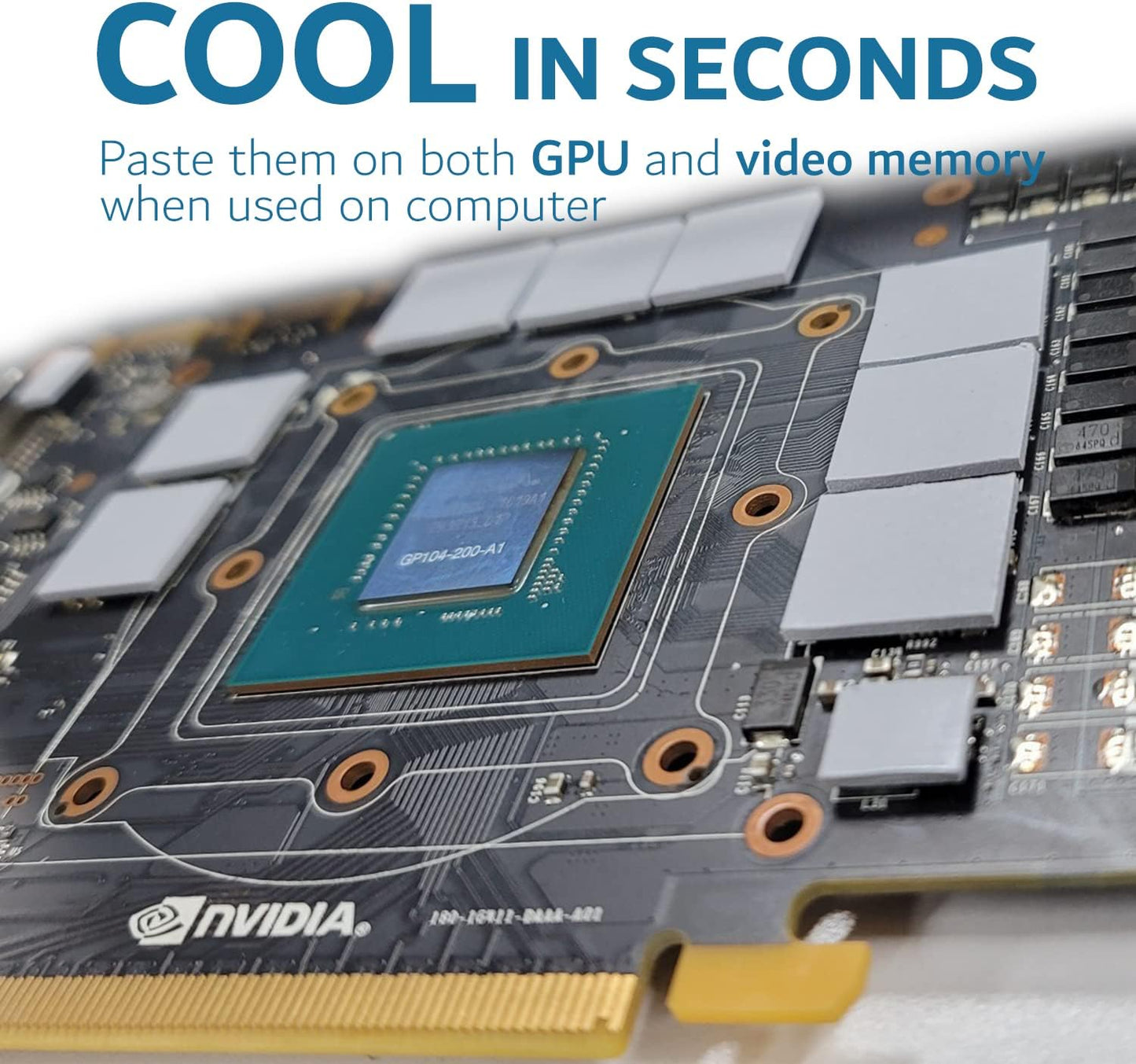 Aairhut Thermal Pads 13W/mK, 85 x 45 x 1.5mm Silicone Cooling Heatsink Thermal Pad GPU Non Conductive Heat Resistance Extreme Odyssey Cover with Dual Self-Adhesive Films for PC Laptop/CPU/LED