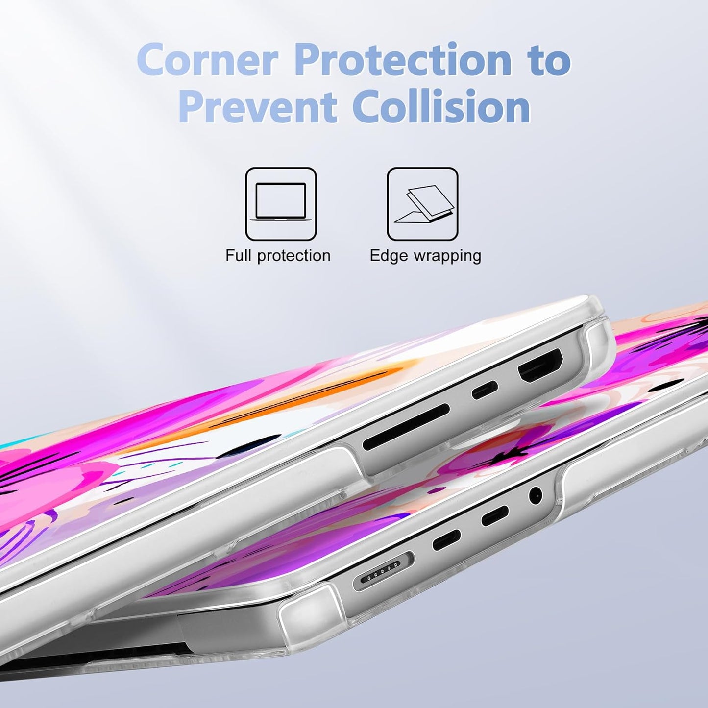 for MacBook Pro 16 inch Case 2021 2022 2023 2024 Release A3186 A3403 M4 A2991 M3 A2780 M2 A2485 M1 Pro/Max, Hard Shell Case with Screen Protector & Keyboard Cover, Trendy Floral