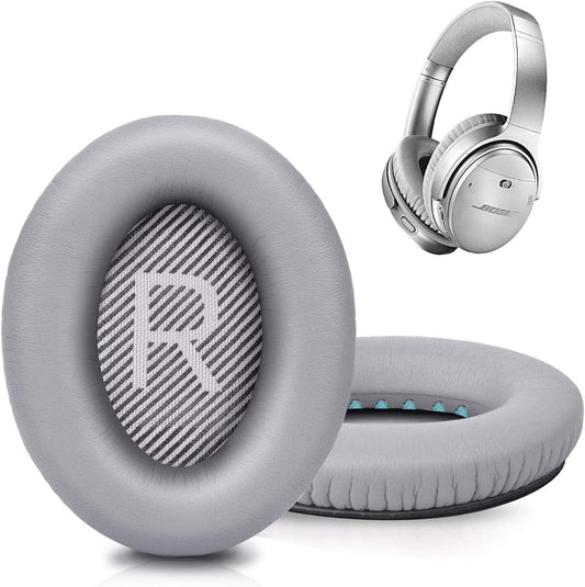 Premium Replacement Ear Pads for Bose QC35 & QC35ii Headphones Made by GEVO- Comfortable Adaptive Memory Foam and Extra Durable - Fits QuietComfort 35 & 35ii / SoundLink 1&2 AE（Over-Ear） (Silver)