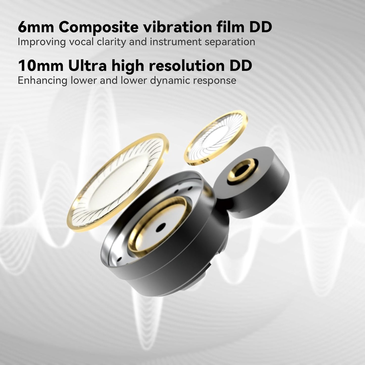 STA-K In Ear Monitor, EarAcoustic Audio HiFi Stereo Wired Earbuds,Hybrid Dual Drivers IEM Headphones,Crystal Clear Sound IEM Earphones with 2 Pin Detachable Cable for Musicians(NO Microphone,Silver)