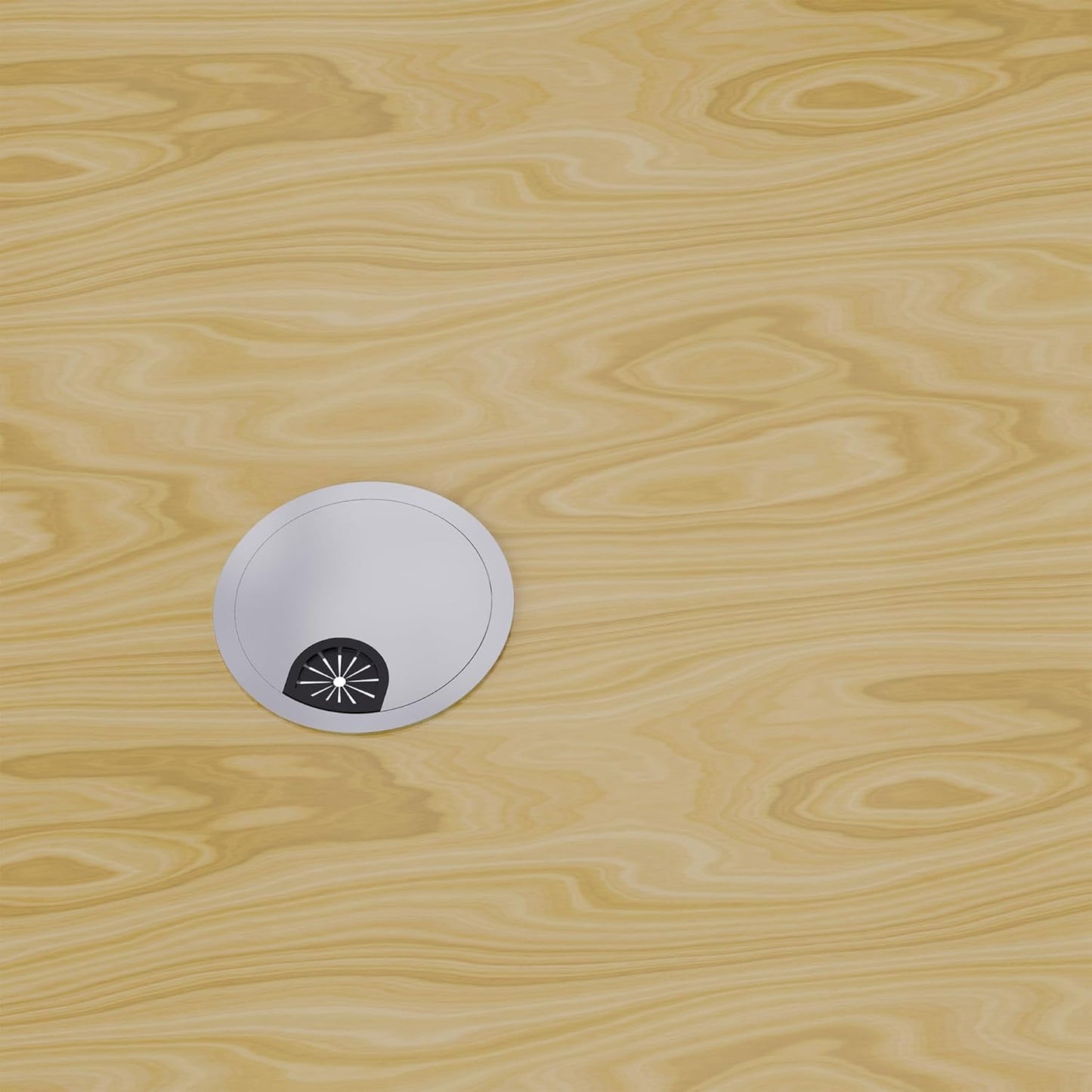 Desk Grommet 2 Inch 50mm, Zinc Alloy Computer Desk Wire Hole Cover, Office Desktop Cord Cable Hole Metal Ring, Silver Tone