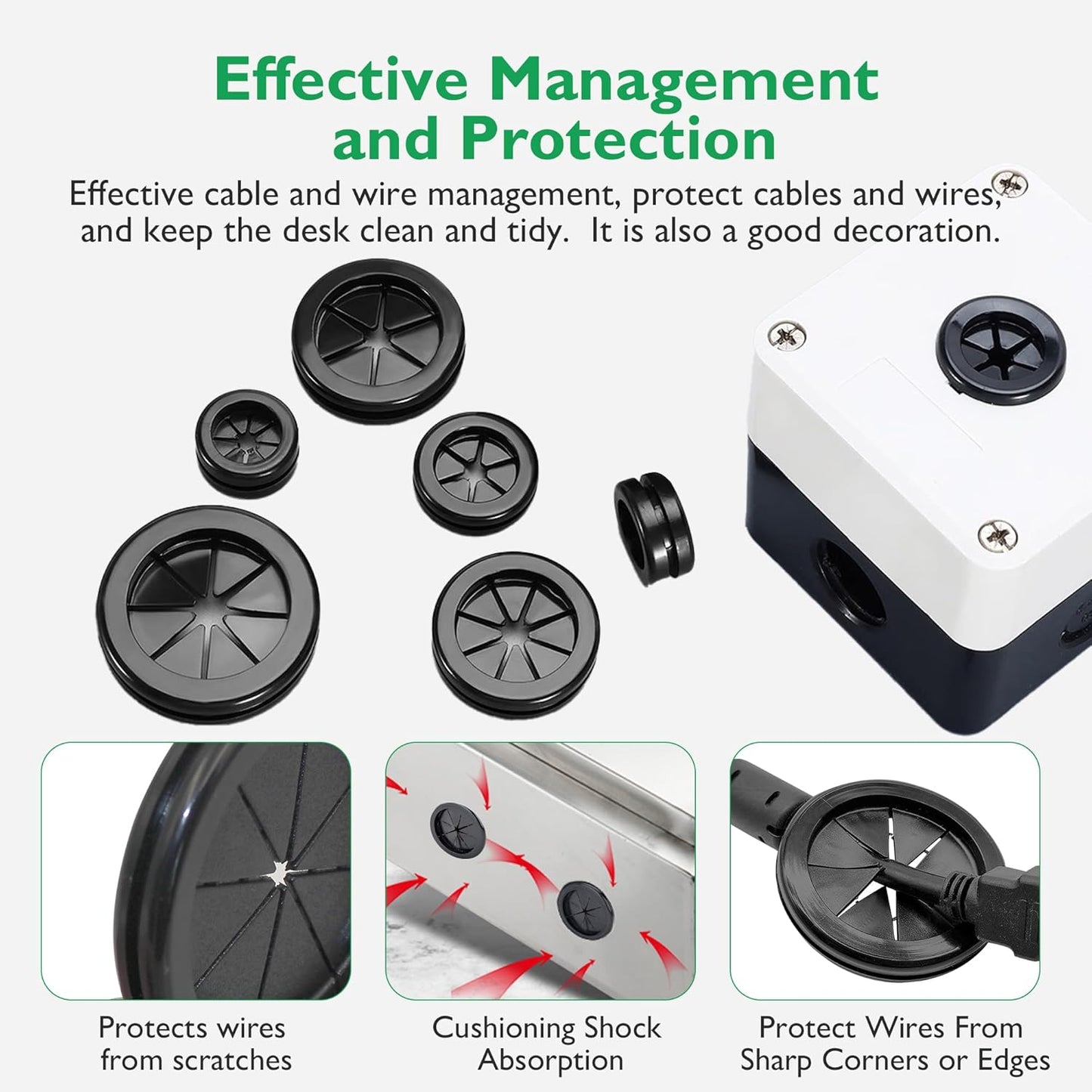 Rubber Grommets for Wiring, 3-1/8 Inch Drill Hole, 2-3/4 Inch ID, Firewall Grommets Automotive Cable Cords Hoses Protection, Double-Sided Rubber Plugs for Round Holes, 3 Pcs, 70x80 mm