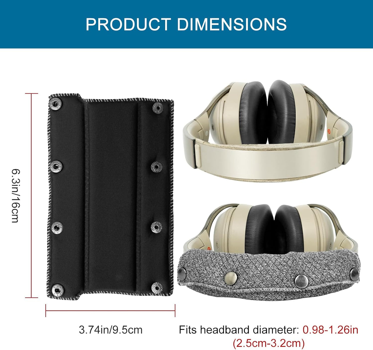 GEVO Replacement Headphone Headband Cover for Sony WH-1000XM4,WH-1000XM3/H910N/XB910N/XB900N/CH710N Headphones,Headband Cushioning Pad Protects Repair Parts,Easy Installation,No Tools Required (Gray)