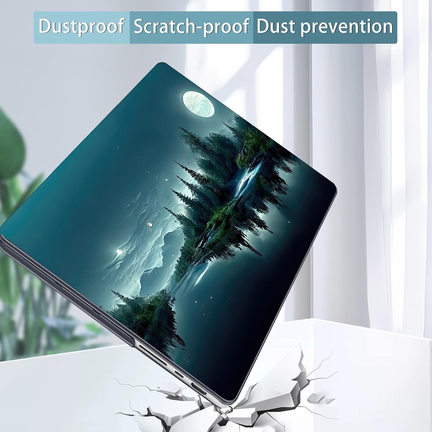 Tuiklol for MacBook Pro 14 Inch Case 2024-2021 Release M4 A3112 A3401 A3185/M3 A2918 A2992/M2 A2779/M1 A2442 Pro/Max,Hard Shell Case with Keyboard Cover & Screen Protector for Touch ID,Night Forest