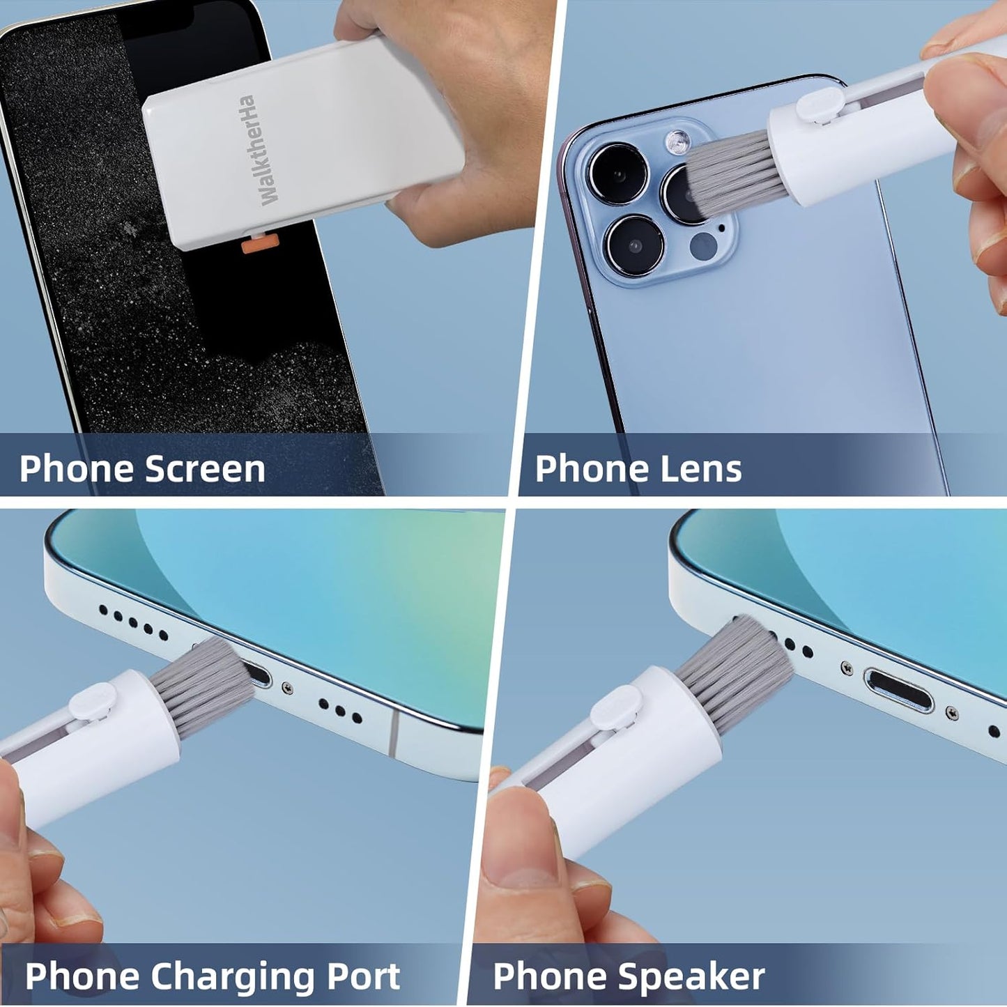 Keyboard Cleaner Laptop Cleaning Kit, All in One Keyboard Cleaning Kit with Car Screen Cleaner Spray, Retractable Detailing Brush for Phone iPhone Computer PC MacBook Airpod Camera Lens Elecitroncs