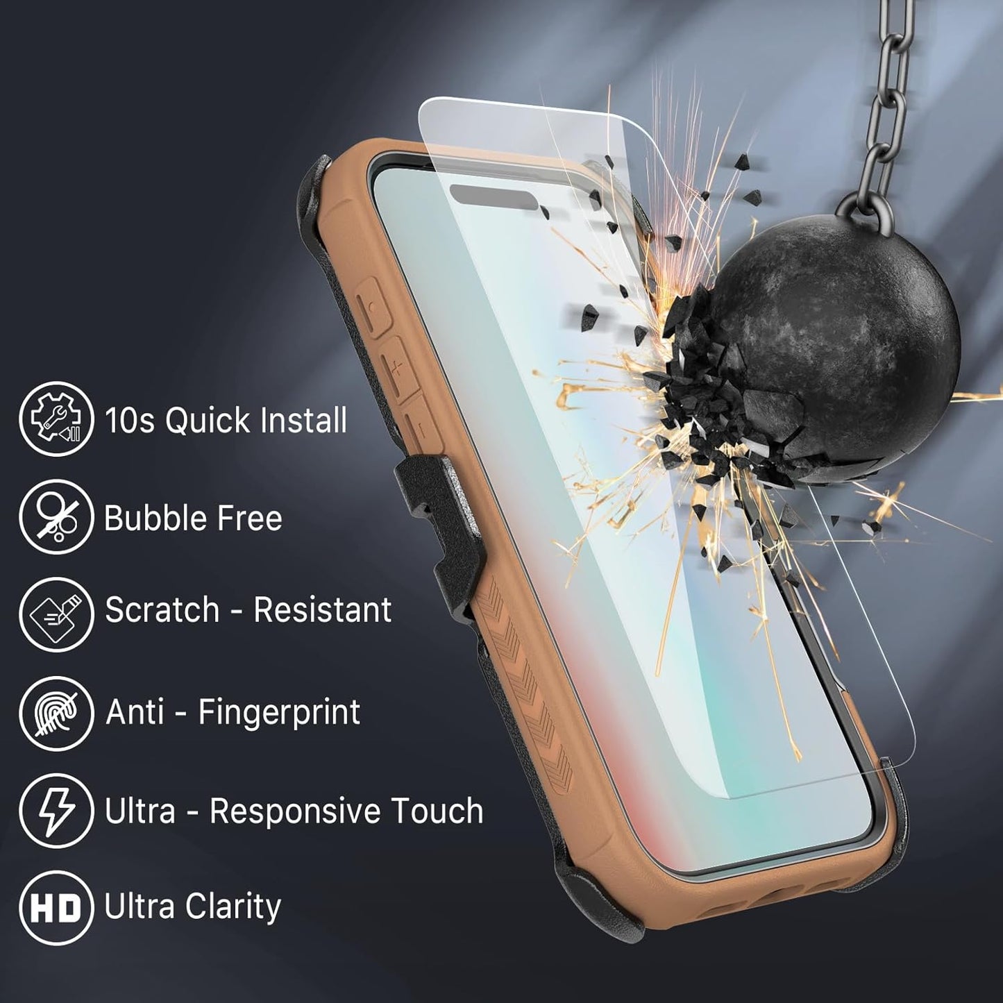 M MYBAT PRO for iPhone Air Case with Belt Clip Holster, [Compatible with Magsafe] w/Screen Protector, Anti-Drop, Shockproof, w 360°Rotating Kickstand, Heavy Duty Protection (Brown)