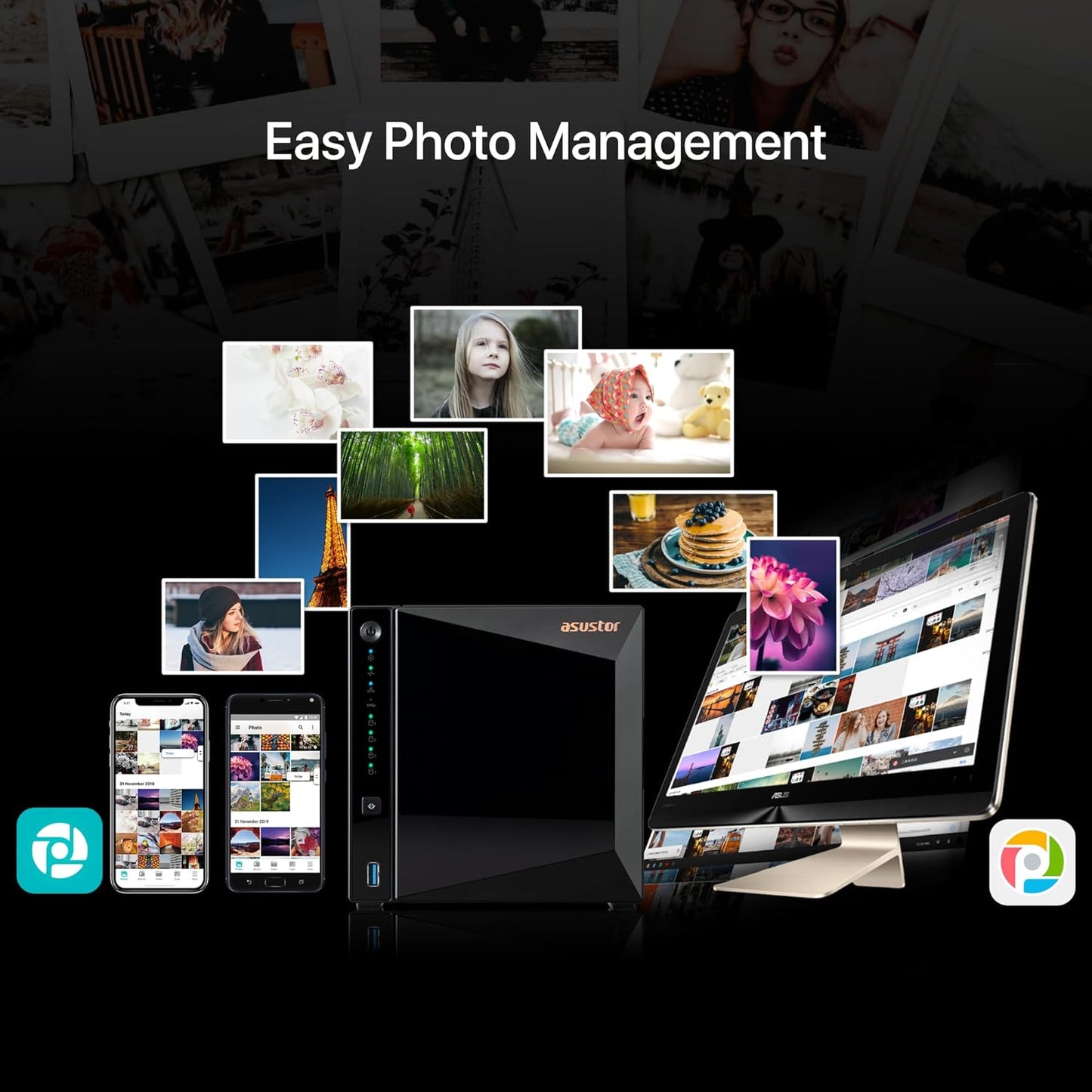 Asustor Drivestor 4 Pro Gen2 AS3304T v2, 4 Bay NAS, 1.7GHz Quad-Core, 2.5GbE Port, 2GB RAM DDR4, Best Value for Home Media Server, Network Attached Storage(Diskless)