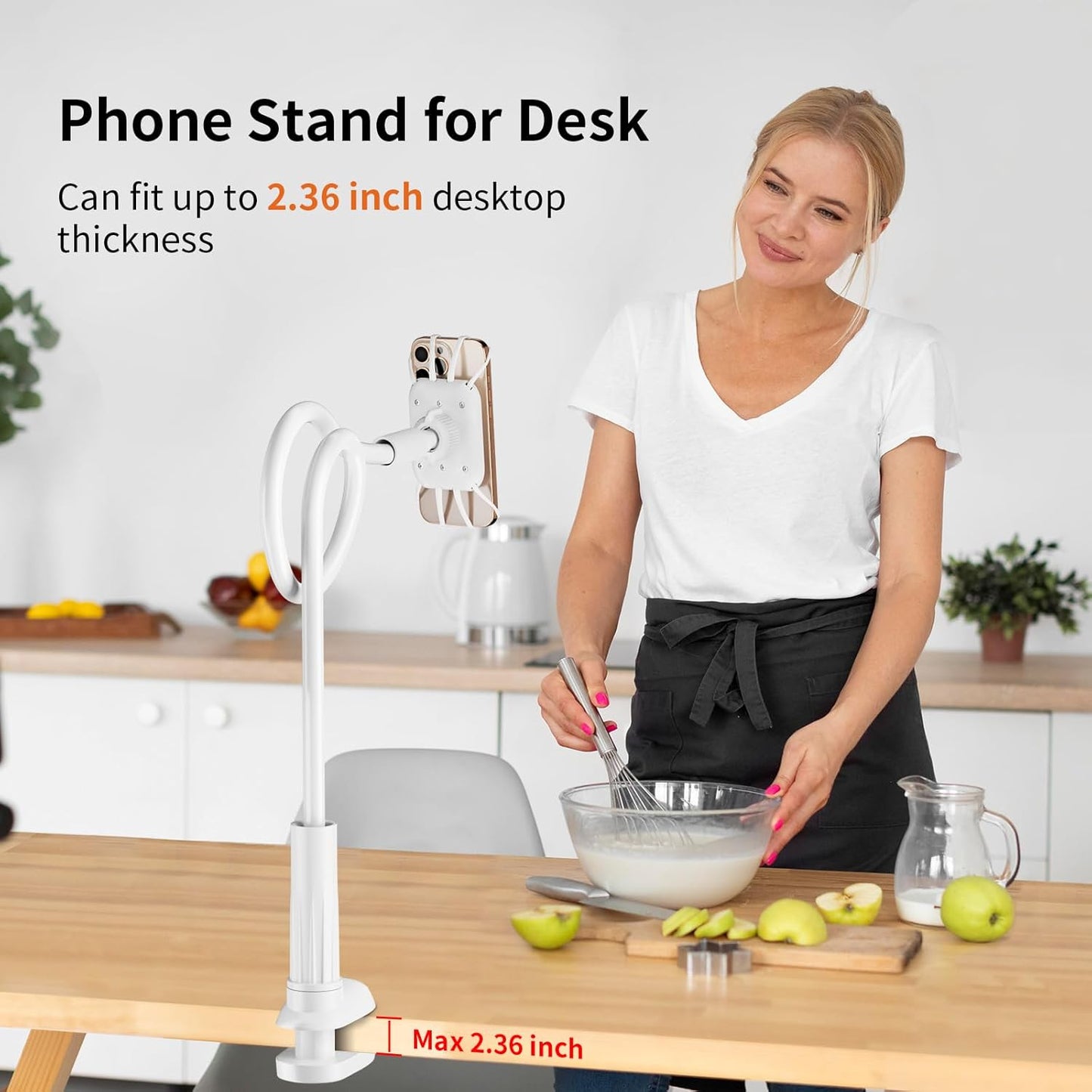 Gooseneck Kindle Holder for Reading in Bed - [Anti-Slip] Phone Holder for Bed, Kindle Stand Accessories, for iPad mini Stand for Desk, for Paperwhite Oasis Tablets 4-10.5 inches