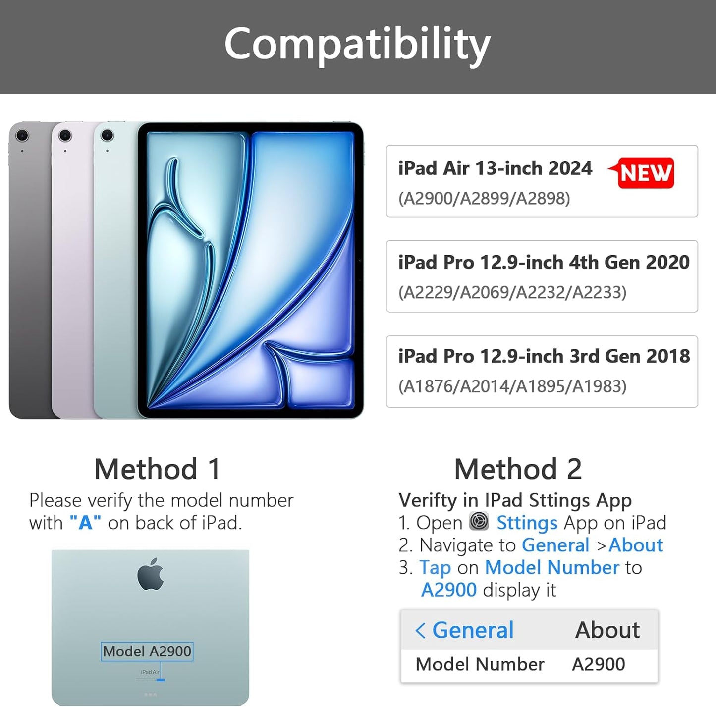 GGH Touch for iPad Keyboard Case Air 13 (M3 2025 / M2 2024) &12.9 iPad Pro (6th,5th,4th, 3rd Gen),360° Rotatable Protective Cover Multi-Touch Trackpad Keyboard Case with Pencil Holder - Grey