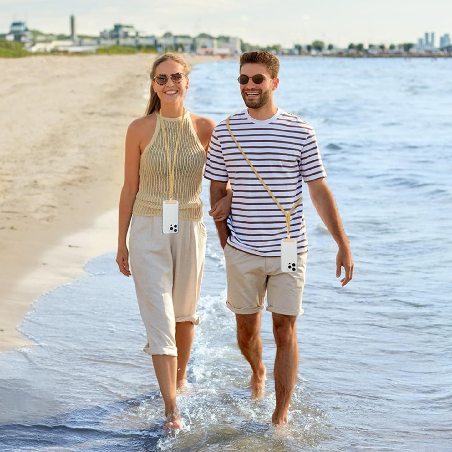 3 Pack Phone Lanyard,1×Phone crossbody strap,1×Phone Neck Strap,1×Wrist Strap,3×Tether Tabs,Universal Cell Phone Multifuctional Patch Polyester Lanyards(Yellow)