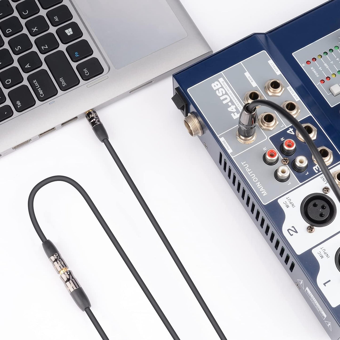 J&D 1/4 inch to 3.5mm Headphone Adapter, Heavy Duty Copper Shell Connecter Joint 3.5mm 1/8 inch Female TRS to 6.35mm Male TRS Stereo Audio Extension Cable, 3 Feet