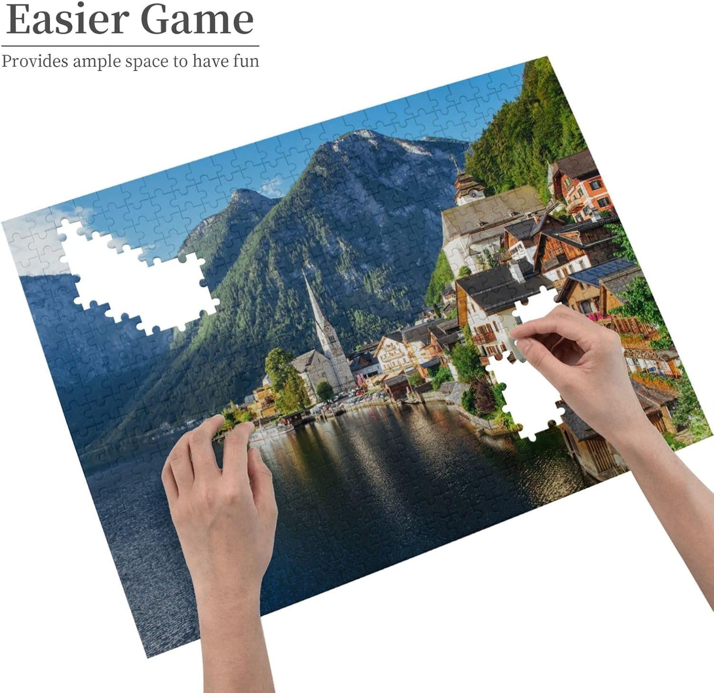 Custom Jigsaw Puzzle from Photos 300/500/1000 Pieces Personalized Wooden Picture Puzzles Gift for Adult Family Friends,Birthday,Valentine's Day (Horizontal 500PCS)