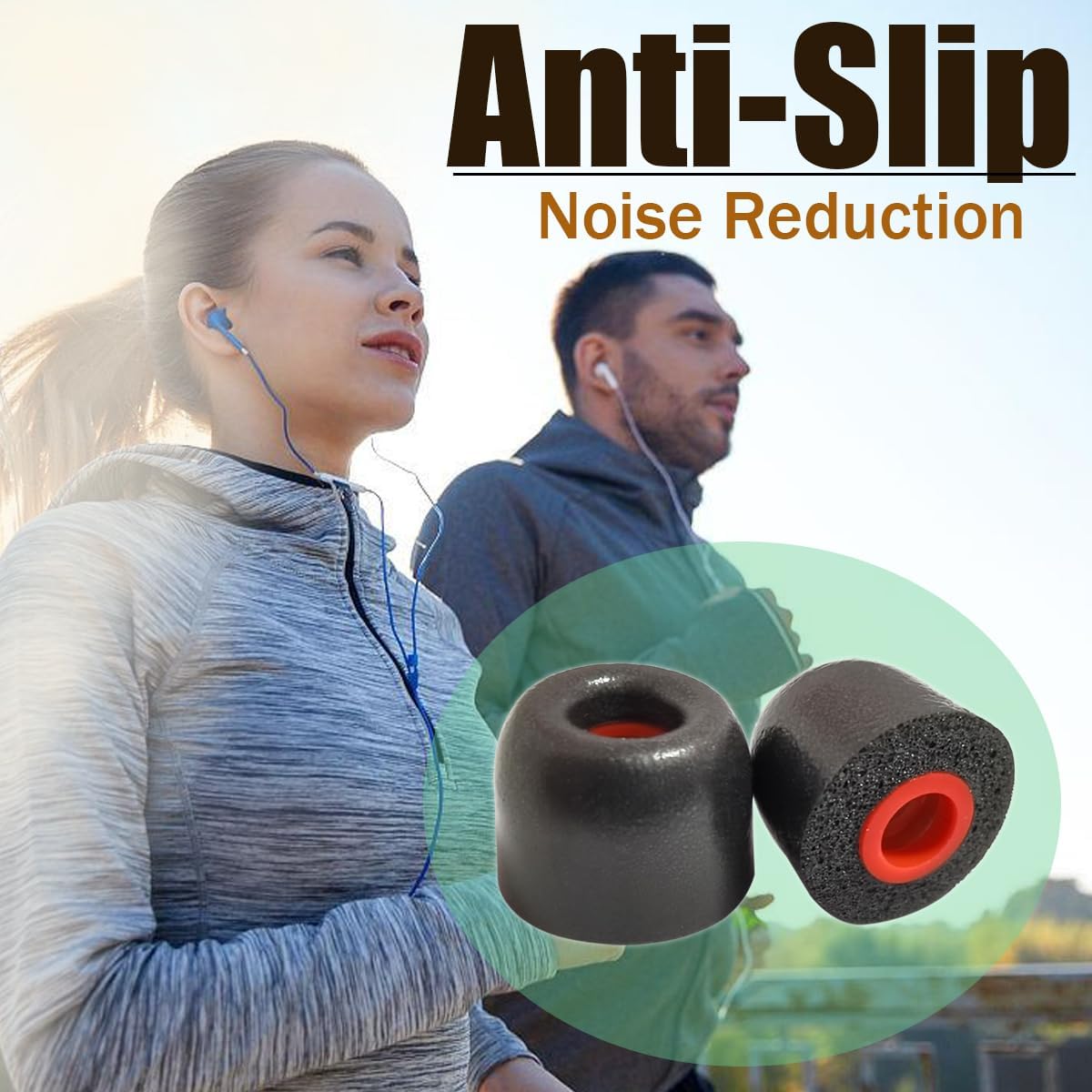 Memory Foam Ear Tips Replacement Earbuds Tips Noise Reduction Anti-Slip fit 4.0mm-5.5mm Nozzle in-Ear Earphones with Storage Box