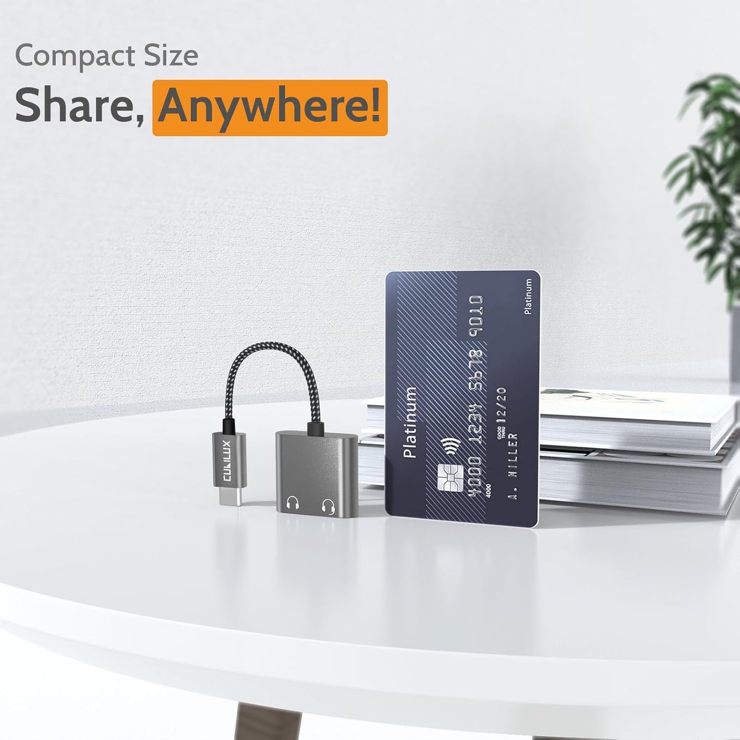 Cubilux USB C Double Headphone Splitter, Type C to Dual 3.5mm Jacks Audio Sharing Adapter Compatible with iPhone 16/15, iPhone 16/15 Pro Max, iPad Pro 13/12.9/11, iPad Air 13/5th/4th and More