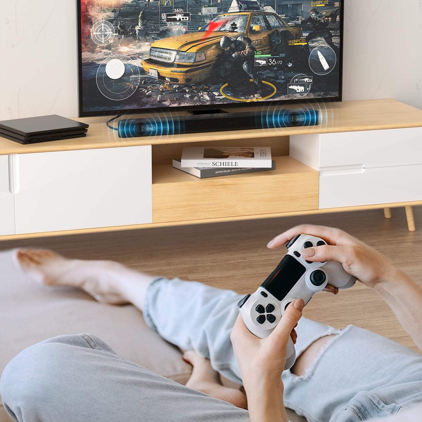 EMK Premium 24K Gold-Plated Right Angle Optical Cable – 90° Toslink to Toslink (1.2M/4Ft), 360° Rotatable for Soundbars, TVs & Home Theater