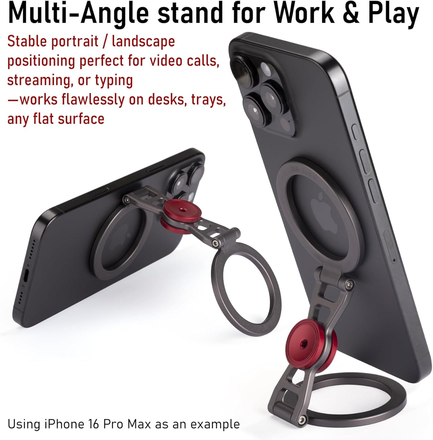 Magnetic Phone Stand with Fidget Spinner | Double Side Holder Ring for iPhone 12/13/14/15/16 and Magsafe Case | Stress Relief Toy | Portable Desk & Gym Accessory for Home Office Travel