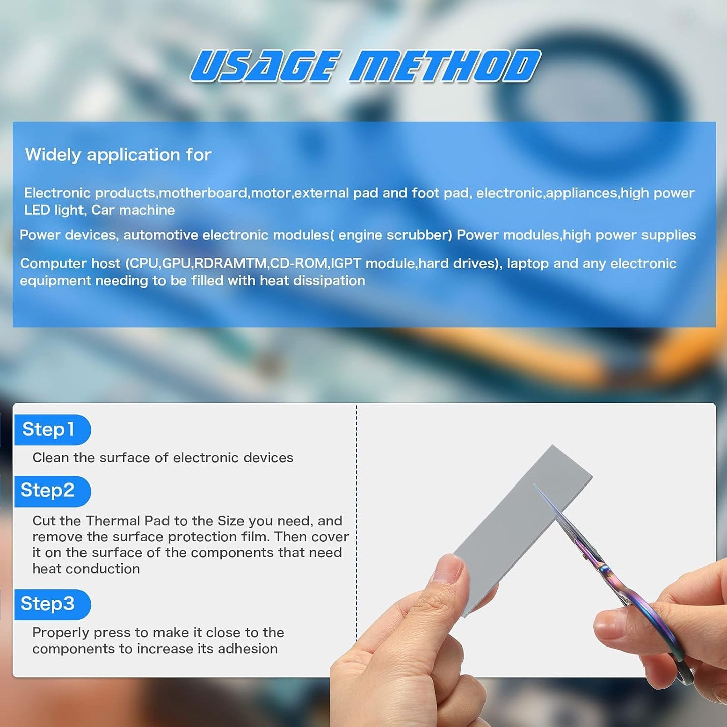 Outus 30 Pieces 2.6 x 0.8 x0.1 Inch Silicone Thermal Pad Reusable CPU SSD Thermal Conductive Silicone Pad Each Thick for Gpu Heatsink CPU Chip Heat Conduction or LED Heat Conduction(Dark Gray)