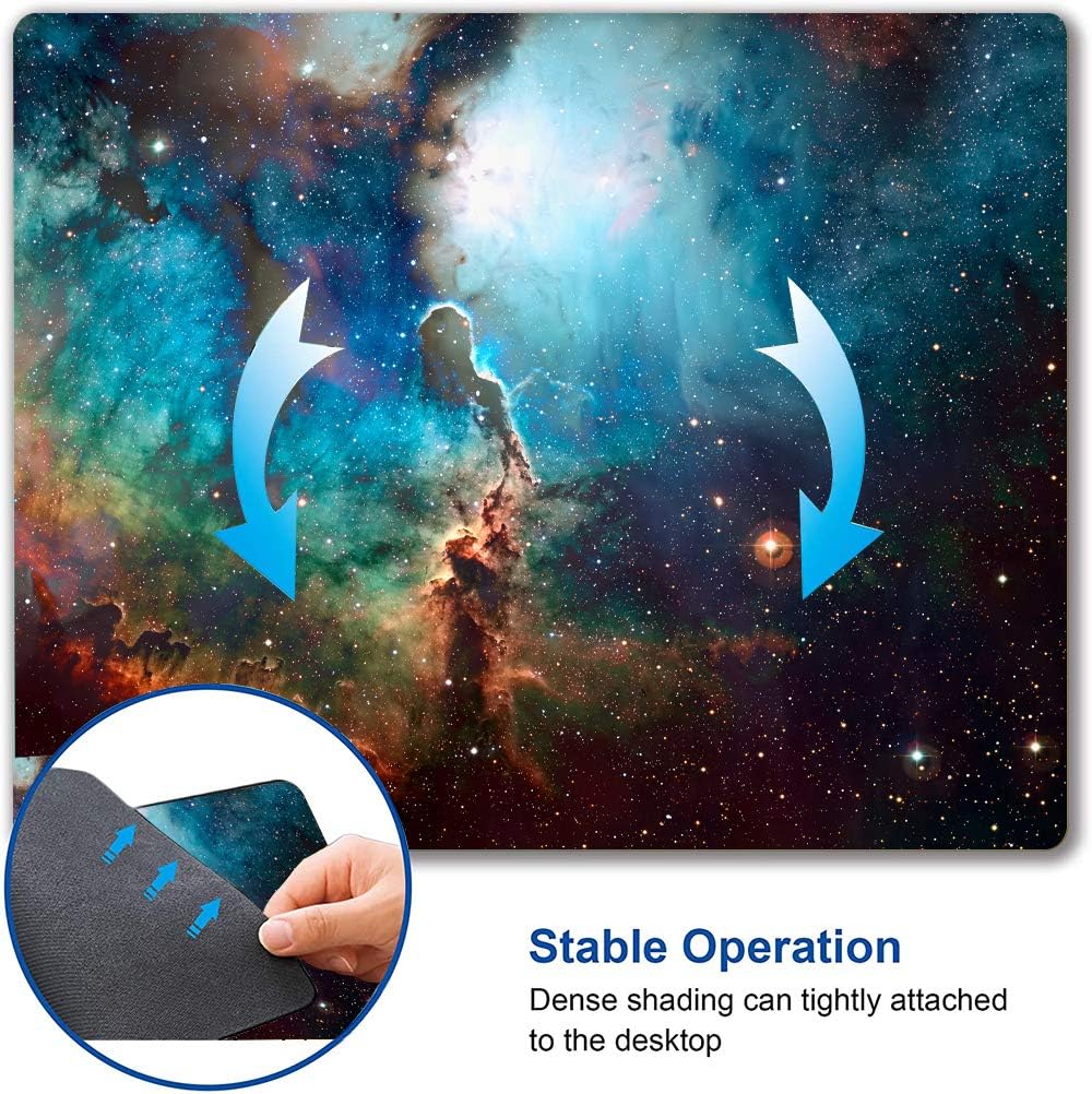 Mouse Pad, Galaxy Mouse Pad, Square Waterproof Mouse Pad Non-Slip Rubber Base MousePads for Office Laptop, 9.5"x7.9"x0.12" Inch(Blue Galaxy)