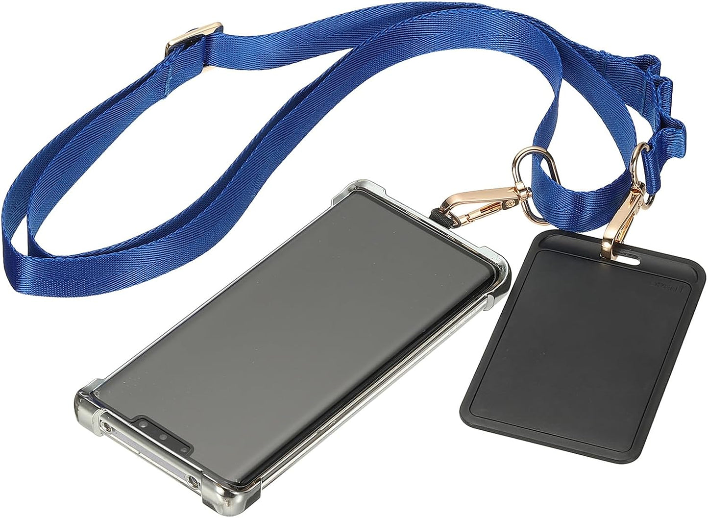 PATIKIL Universal Cell Phone Lanyard, Adjustable Crossbody Phone Strap Anti-Theft Polyester Neck Lanyard with Patches for Concerts Gym Travel Secure Hands-Free Carry, Light Blue