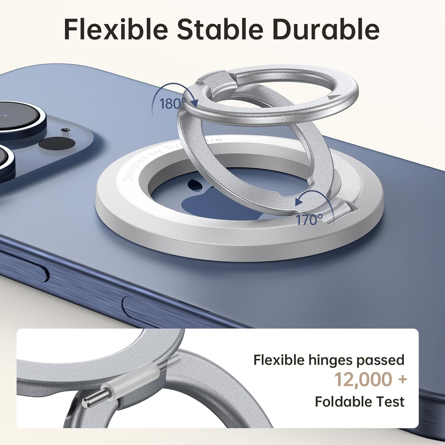 SYNCWIRE for MagSafe Ring Holder, Magnetic Phone Ring Holder Magnet Cell Phone Grip Finger Ring Kickstand Compatible with iPhone 16 15 14 13 12 Pro Max fits MagSafe Accessories